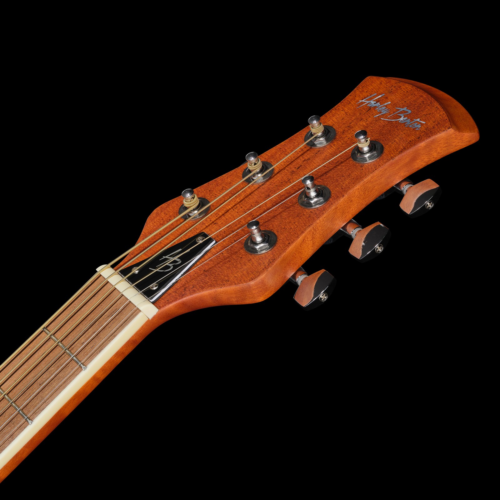 Headstock of the Harley Benton HBO-850SB Steel-String Guitar with Pickup