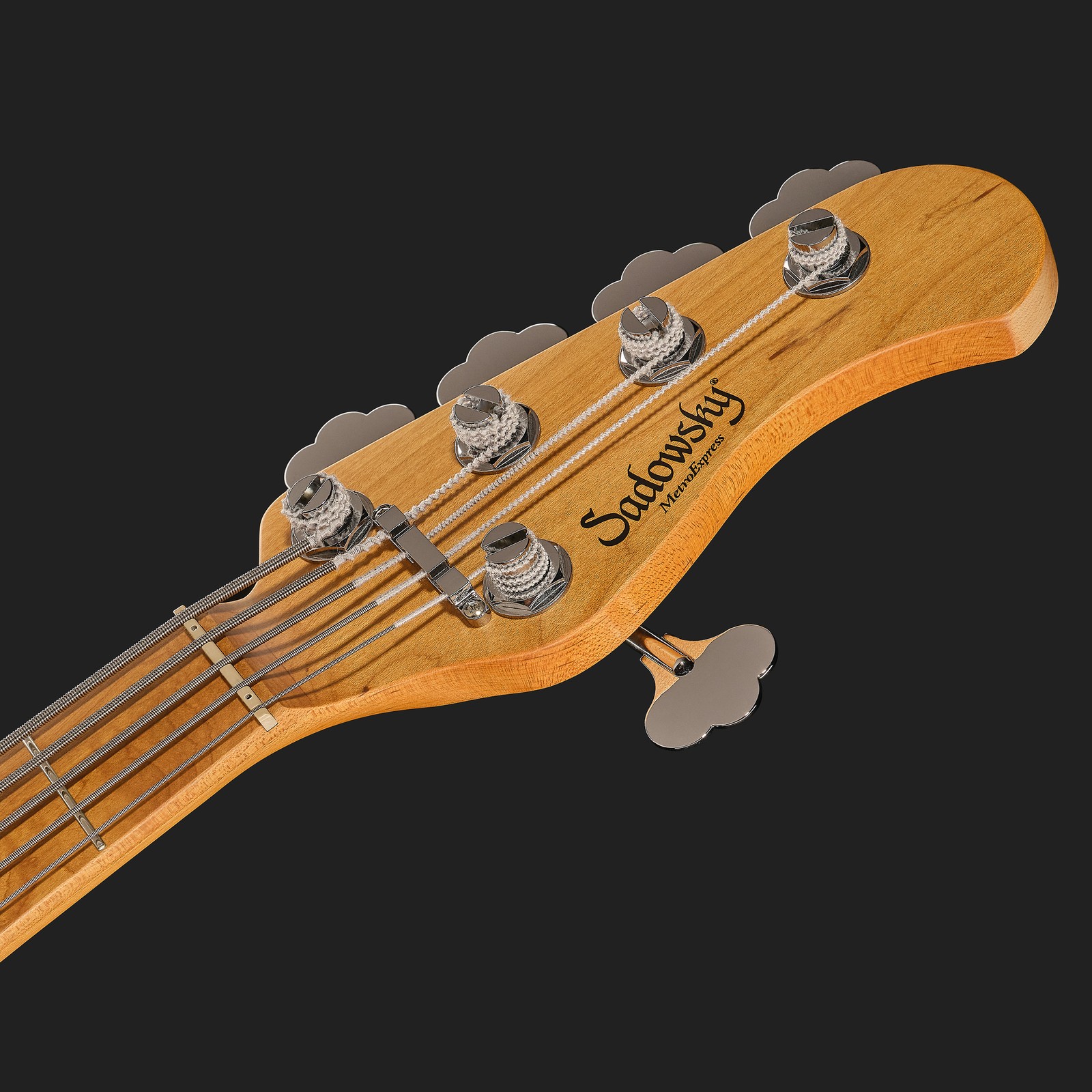 Headstock, Sadowsky MetroExpress 24 Modern 5 Maple Tobacco Sunburst, five-string bass guitar