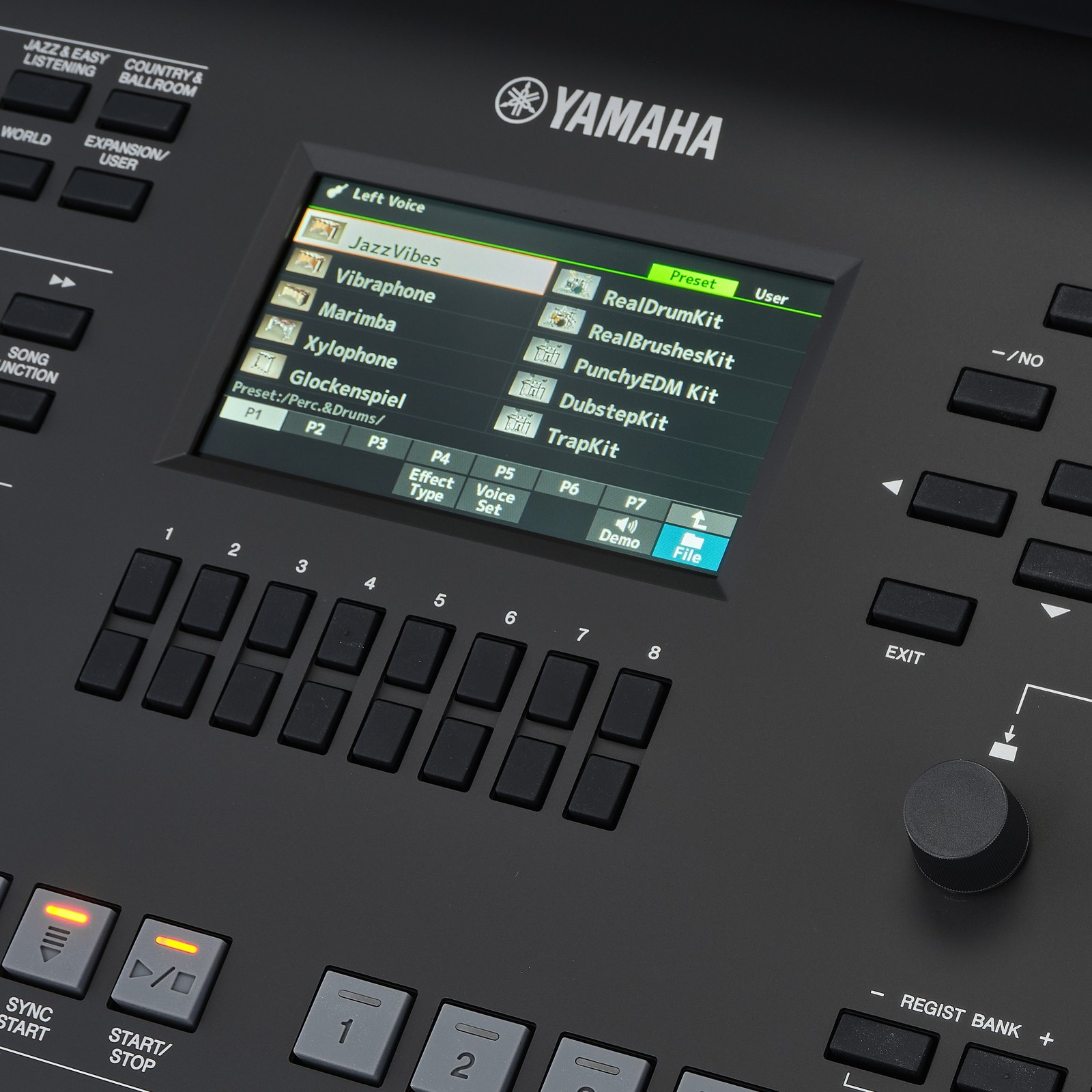 Yamaha PSR-SX620 Keyboard, Bildschirm