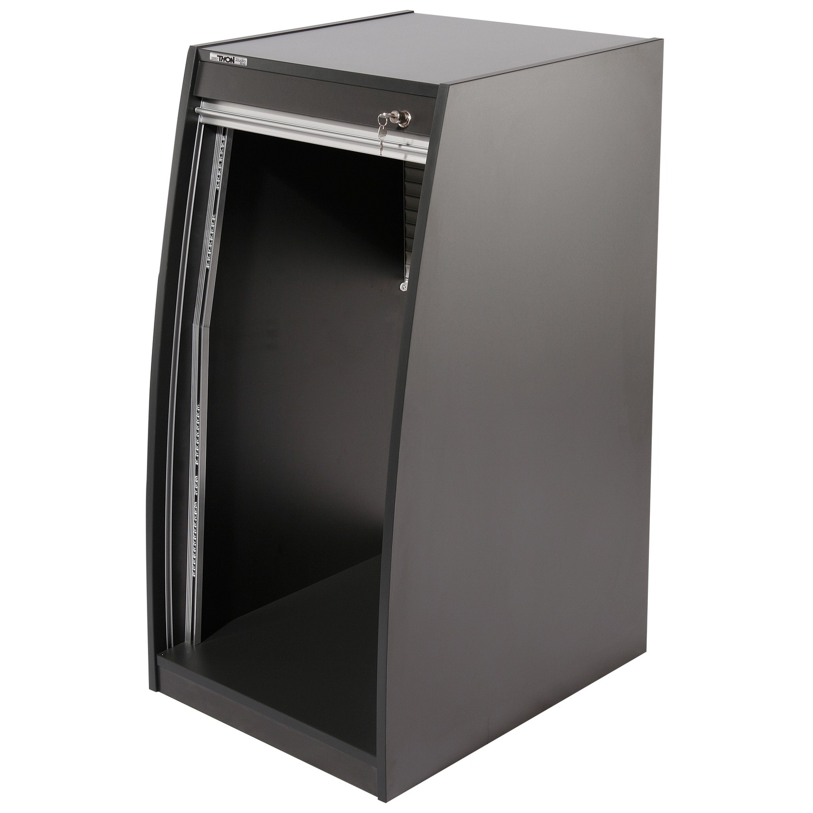 Thon Studio Rack 19U black im geöffneten Zustand