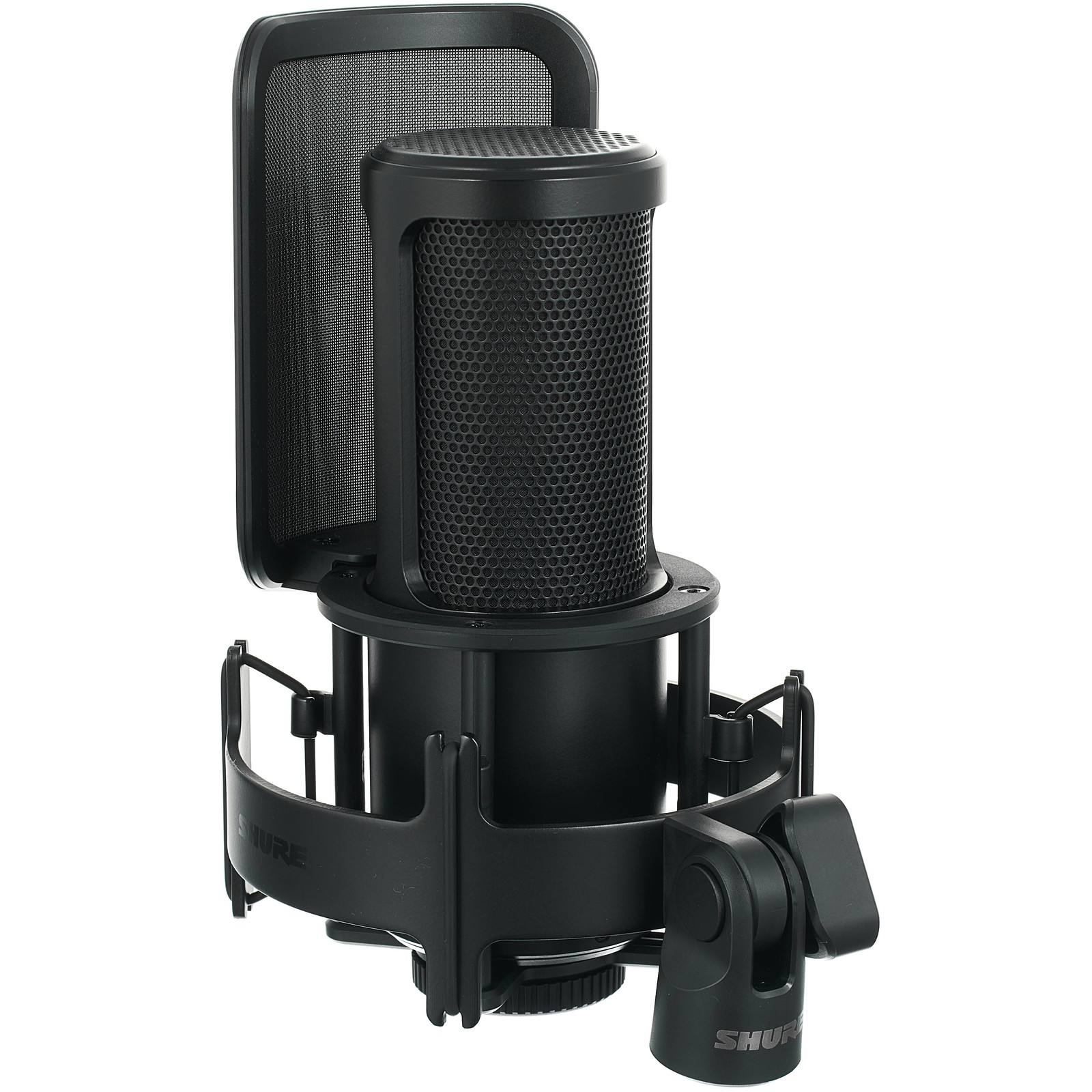 Shure SM4 with pop filter and shock mount
