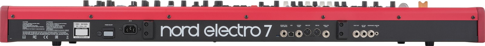 Rückseite des Clavia Nord Electro 7 73 Stagepianos