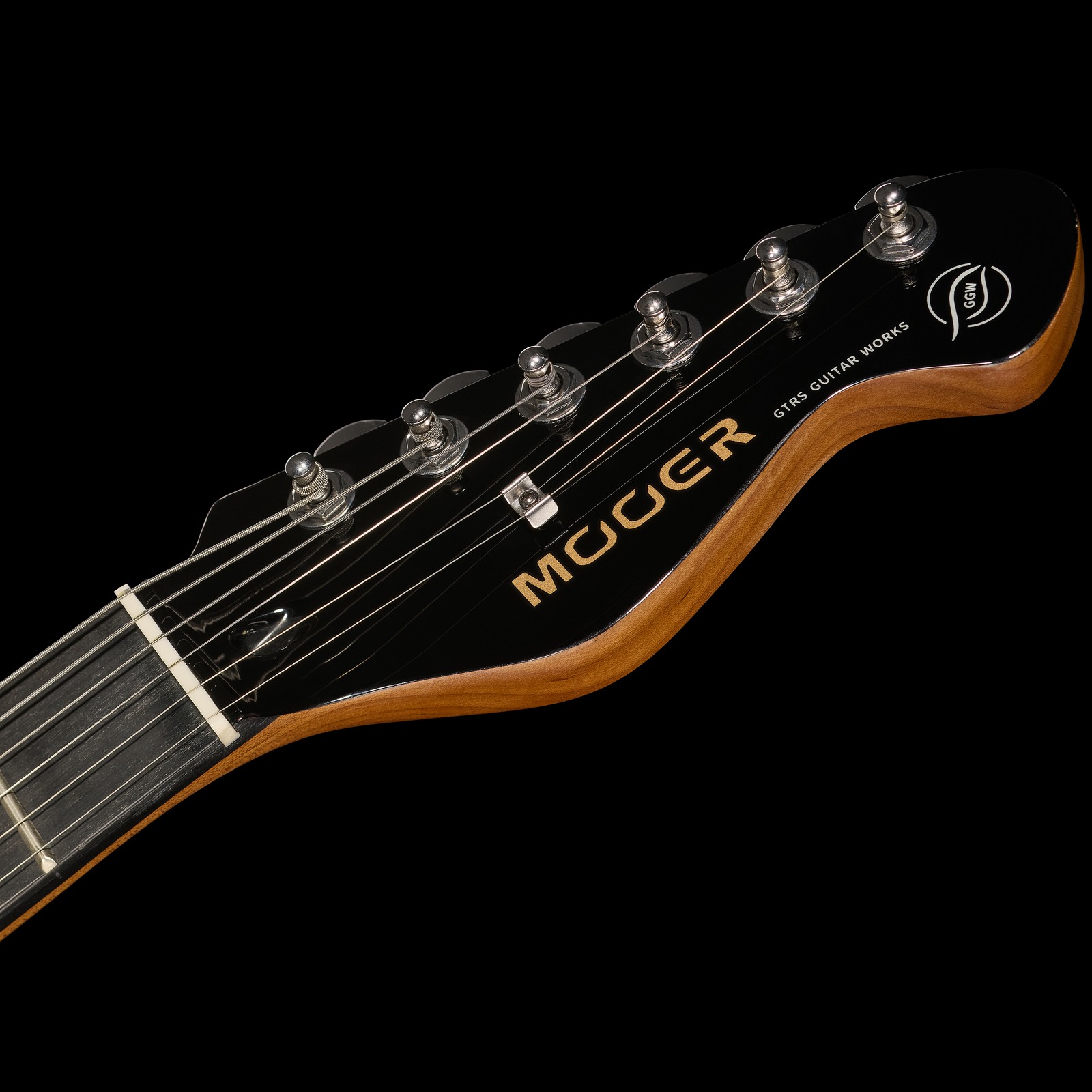Headstock on the Mooer MSC10 Pro Guitar Black