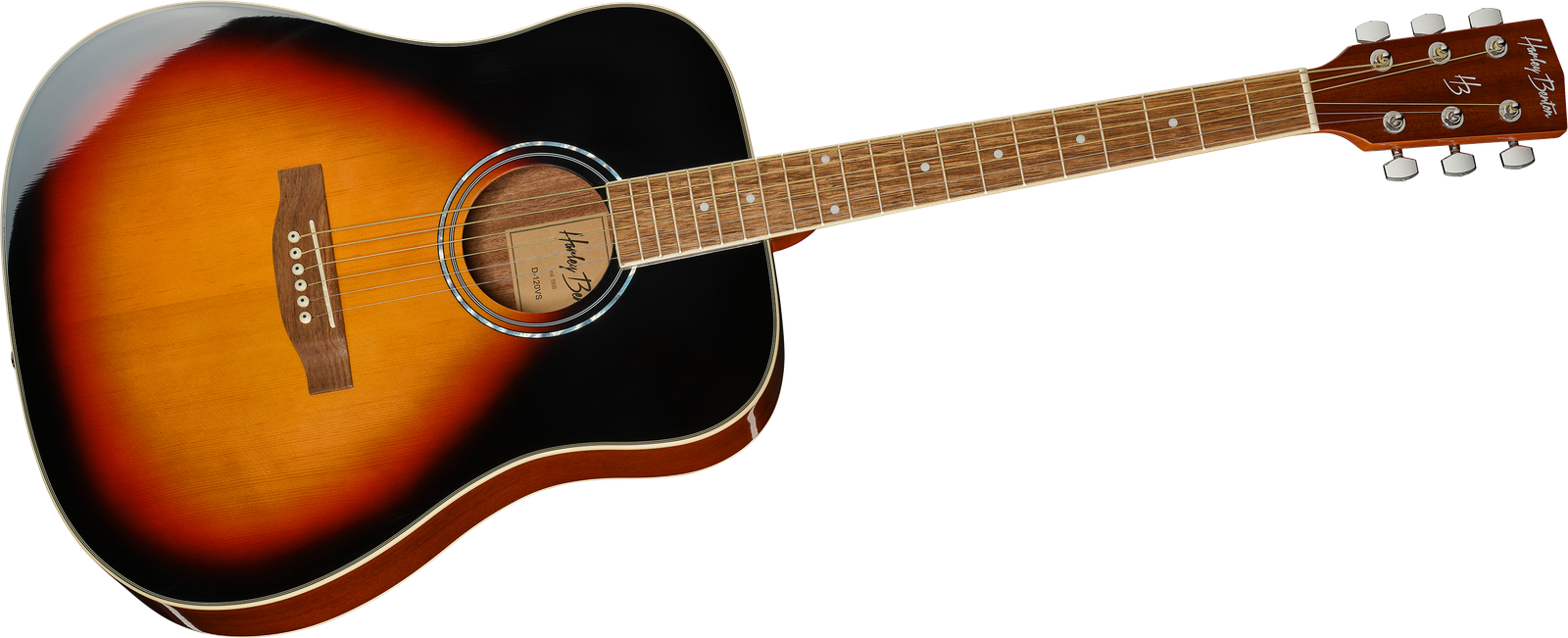 Westerngitarre Frontansicht der Harley Benton D-120 Vintage Sunburst
