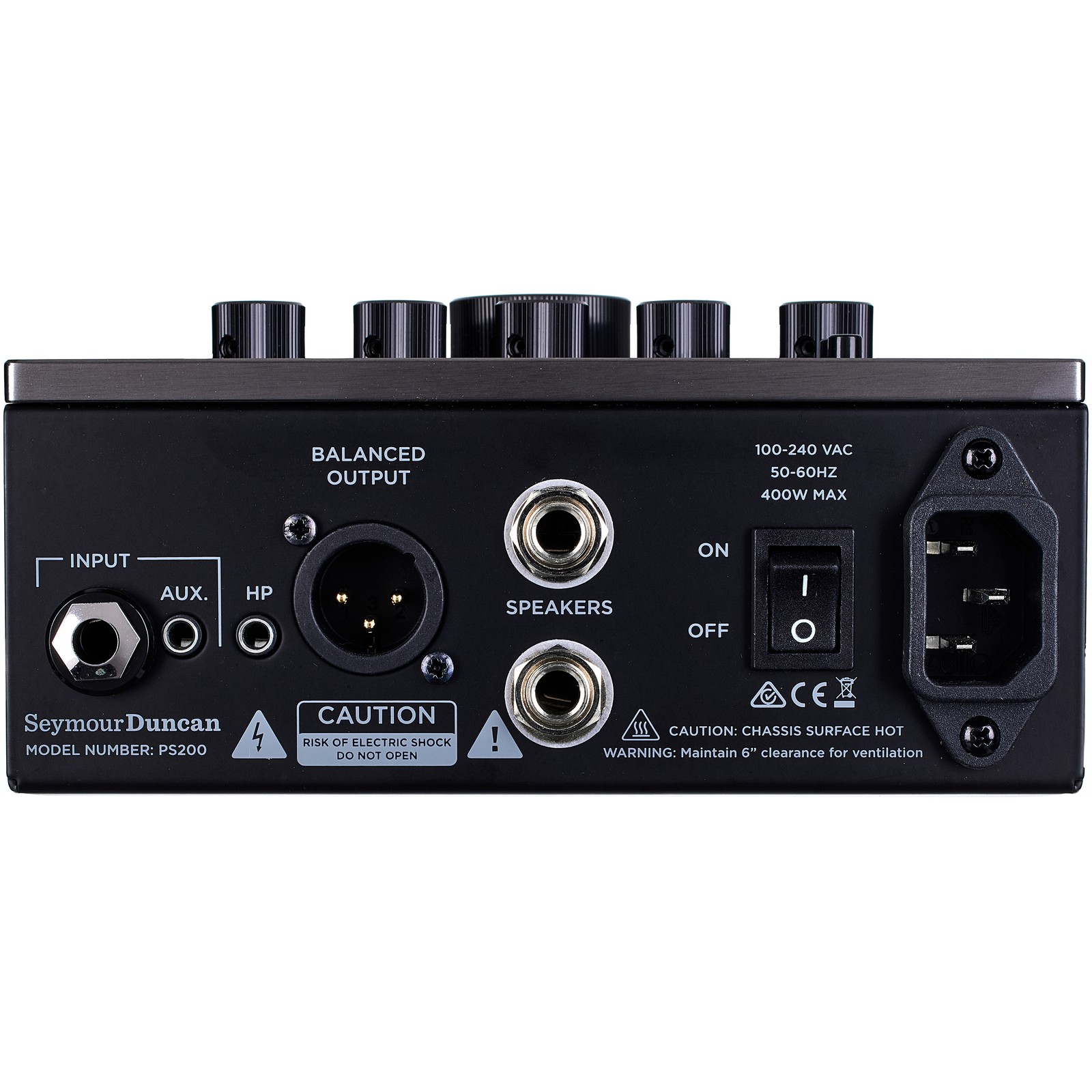 Sockets on the Seymour Duncan PowerStage 200, compact power amp for guitarists