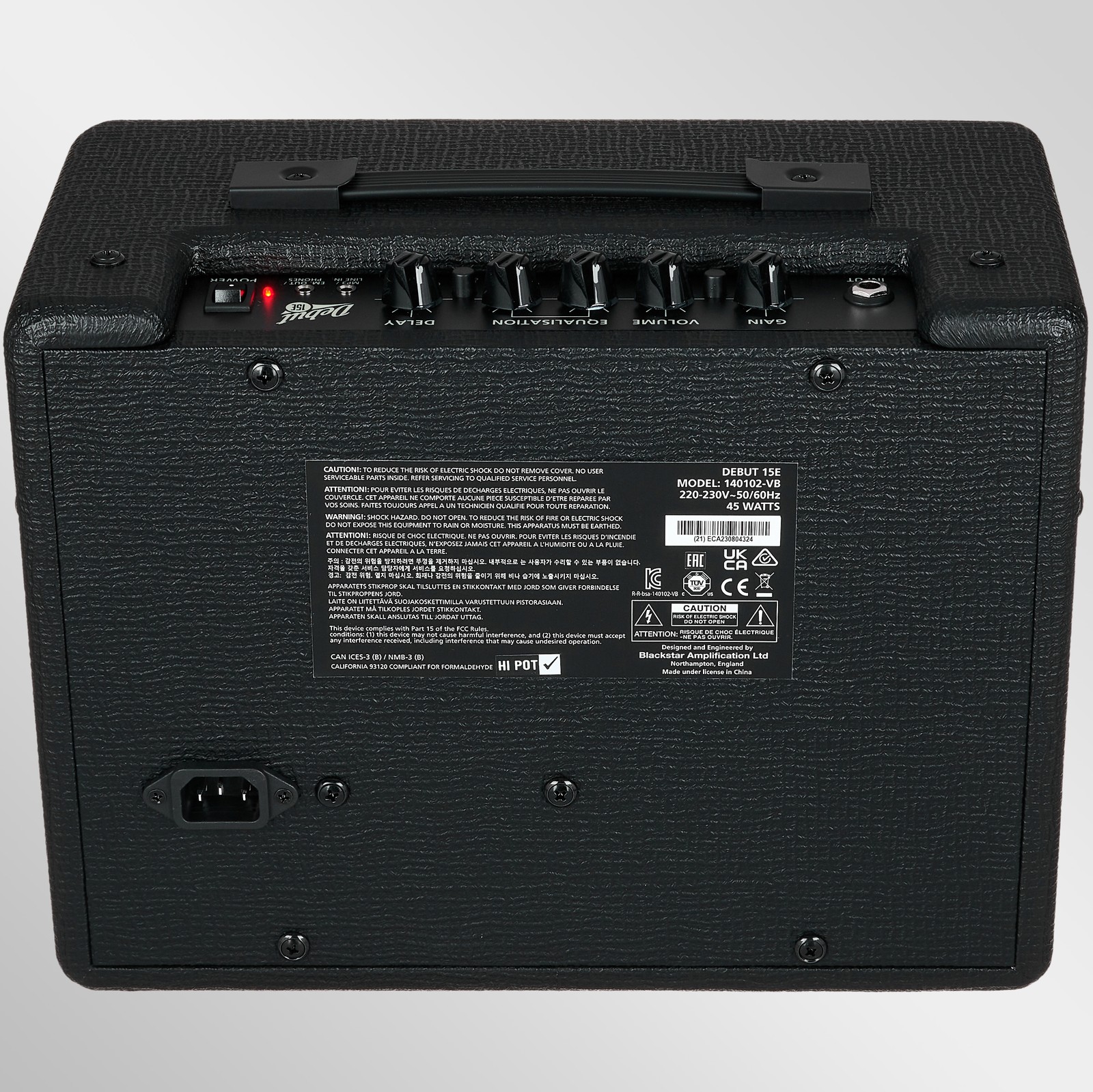 Rückansicht des Blackstar Debut 15E BLK 