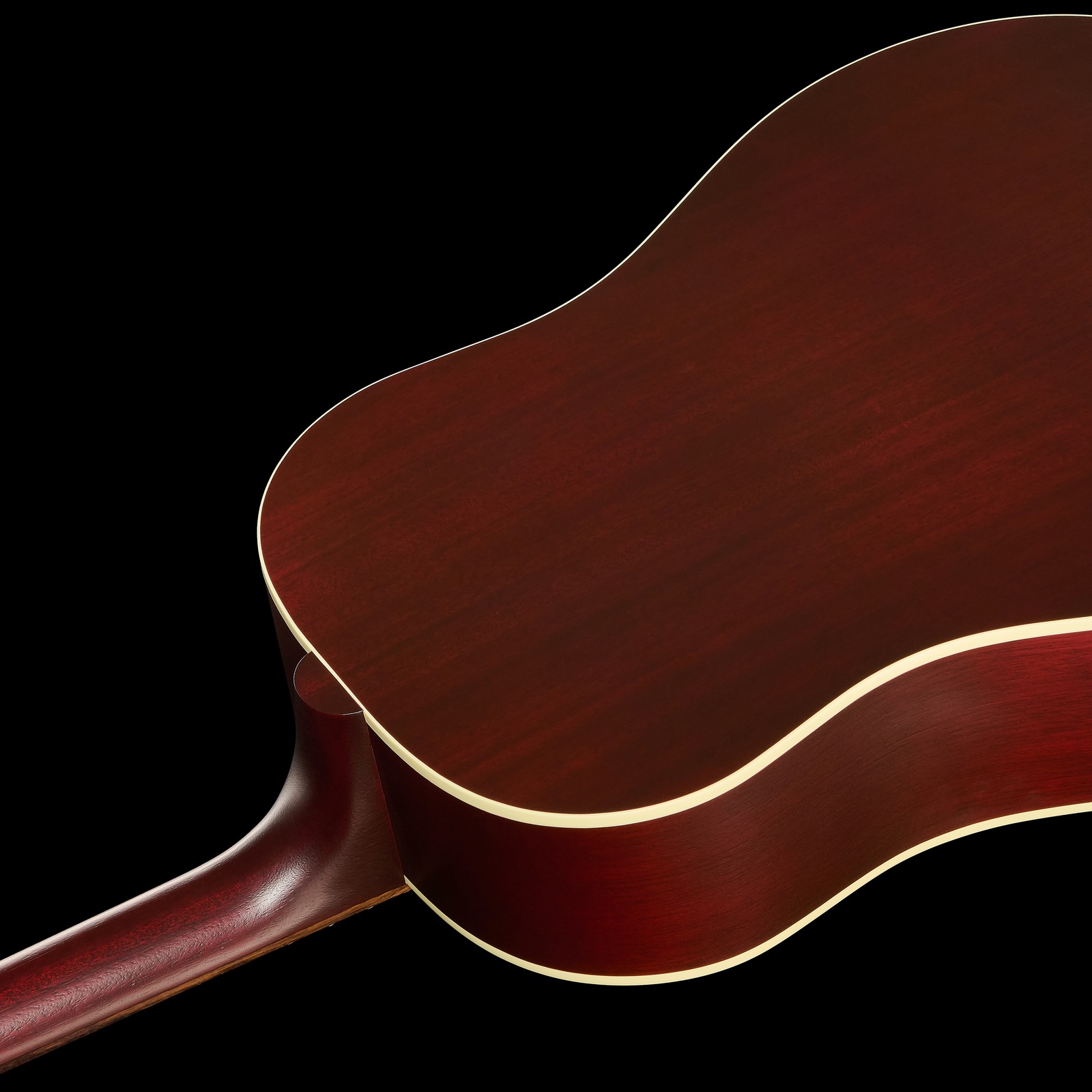 Rückseite mit Halsübergang der Gibson J-45 Special Satin Wine Red