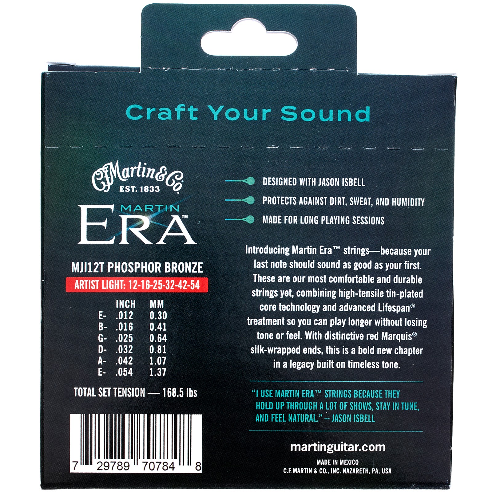 Verpackung vom Martin Guitar ERA Artist Light Jason Isbell Saitensatz für Westerngitarre