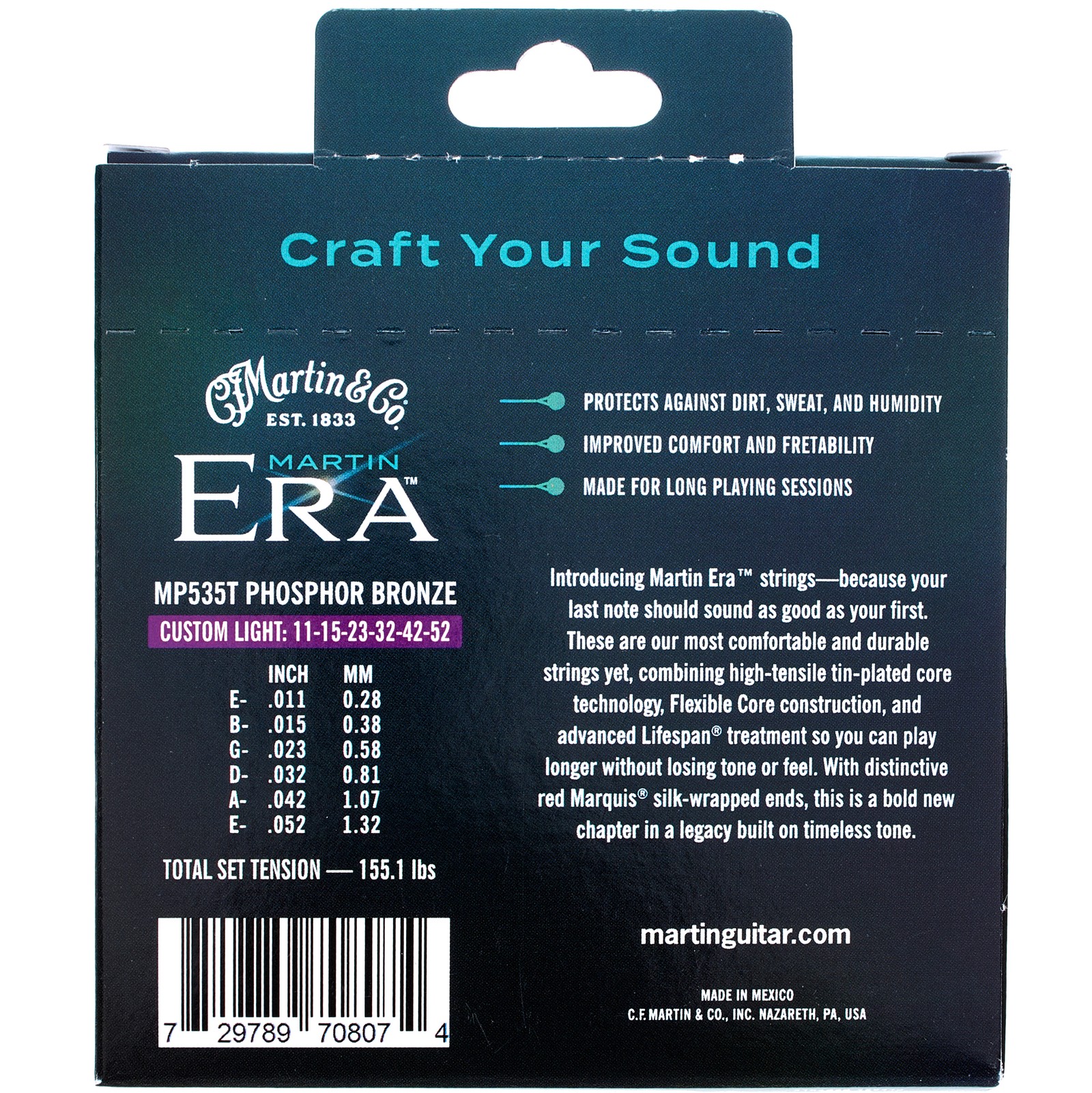 Verpackung vom Martin Guitar ERA Custom Light MP353T Saitensatz für Westerngitarre
