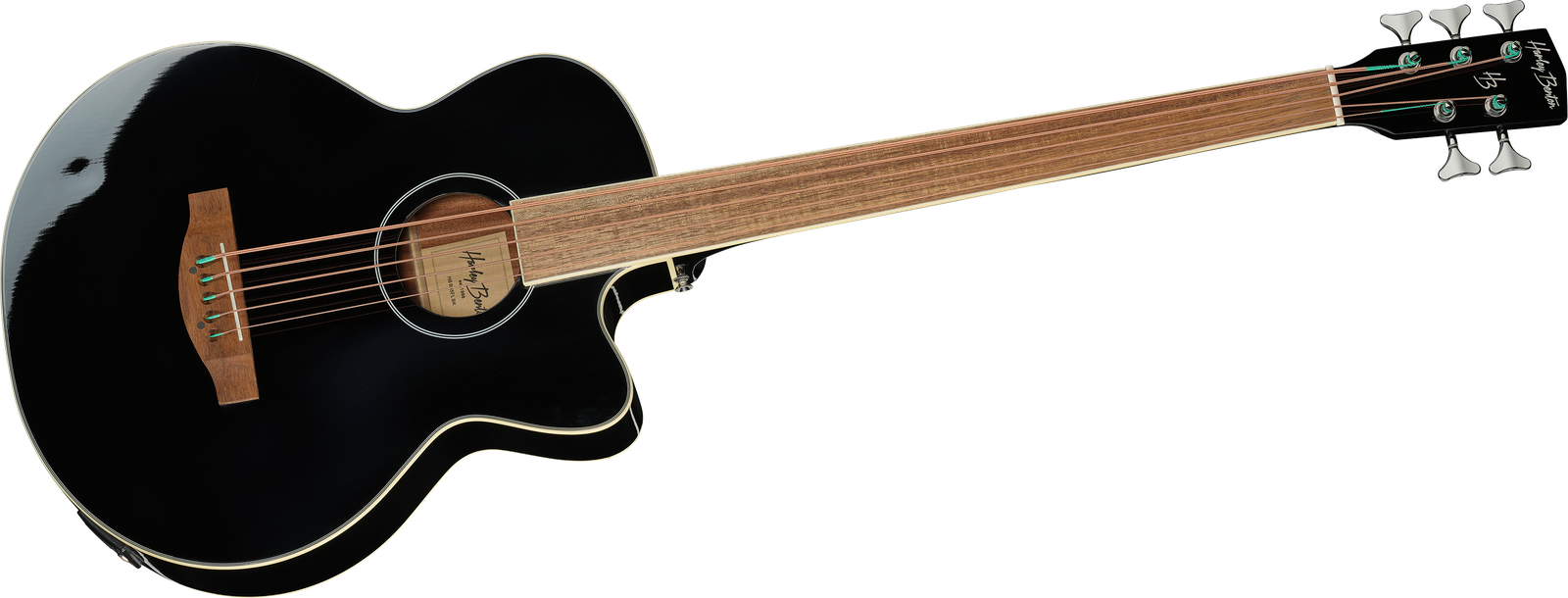Harley Benton B-35BK-FL 5-Saiter Akustikbass mit Tonabnehmer
