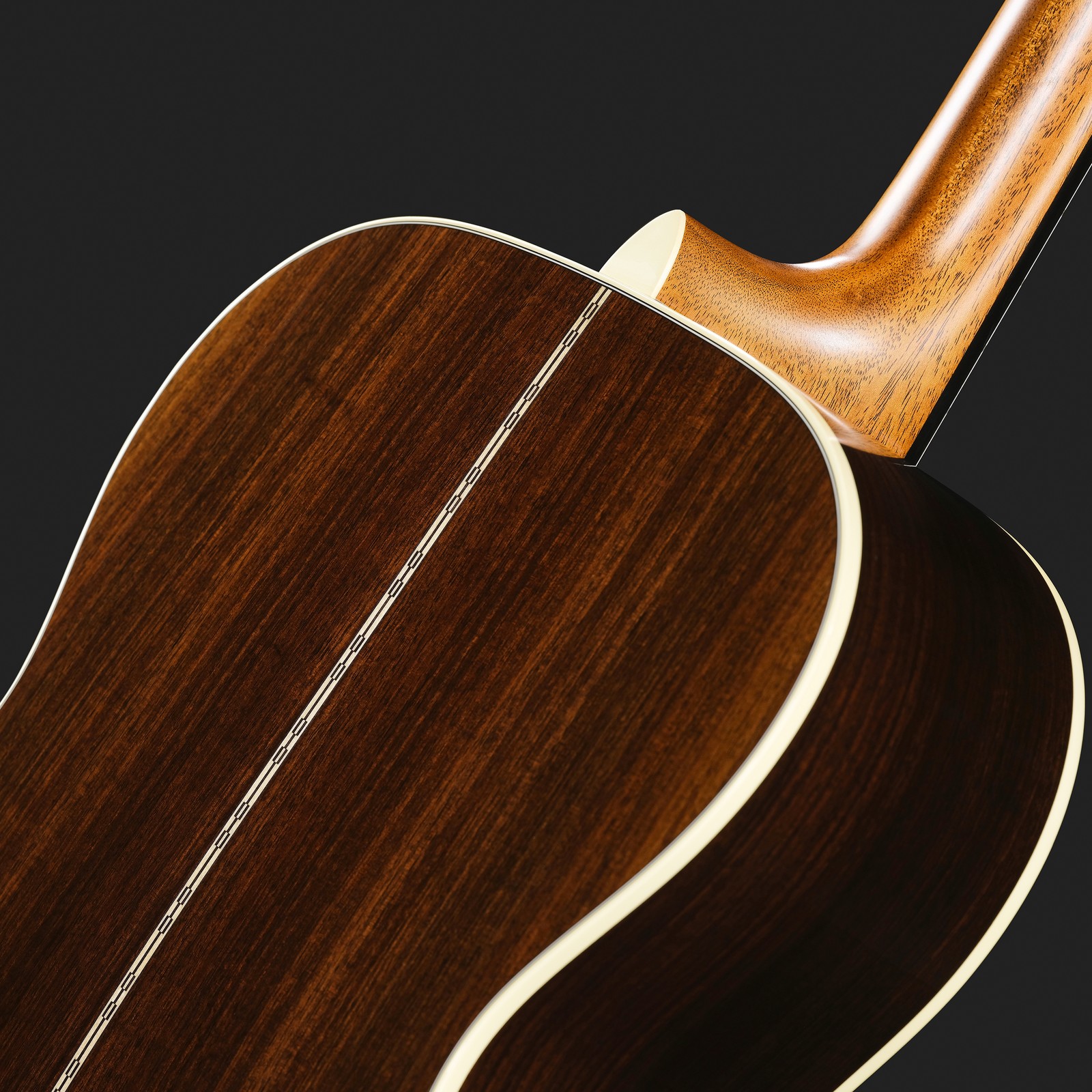 Halsübergang der Inlays der Martin Guitar 00028 Sunburst LH Westerngitarre