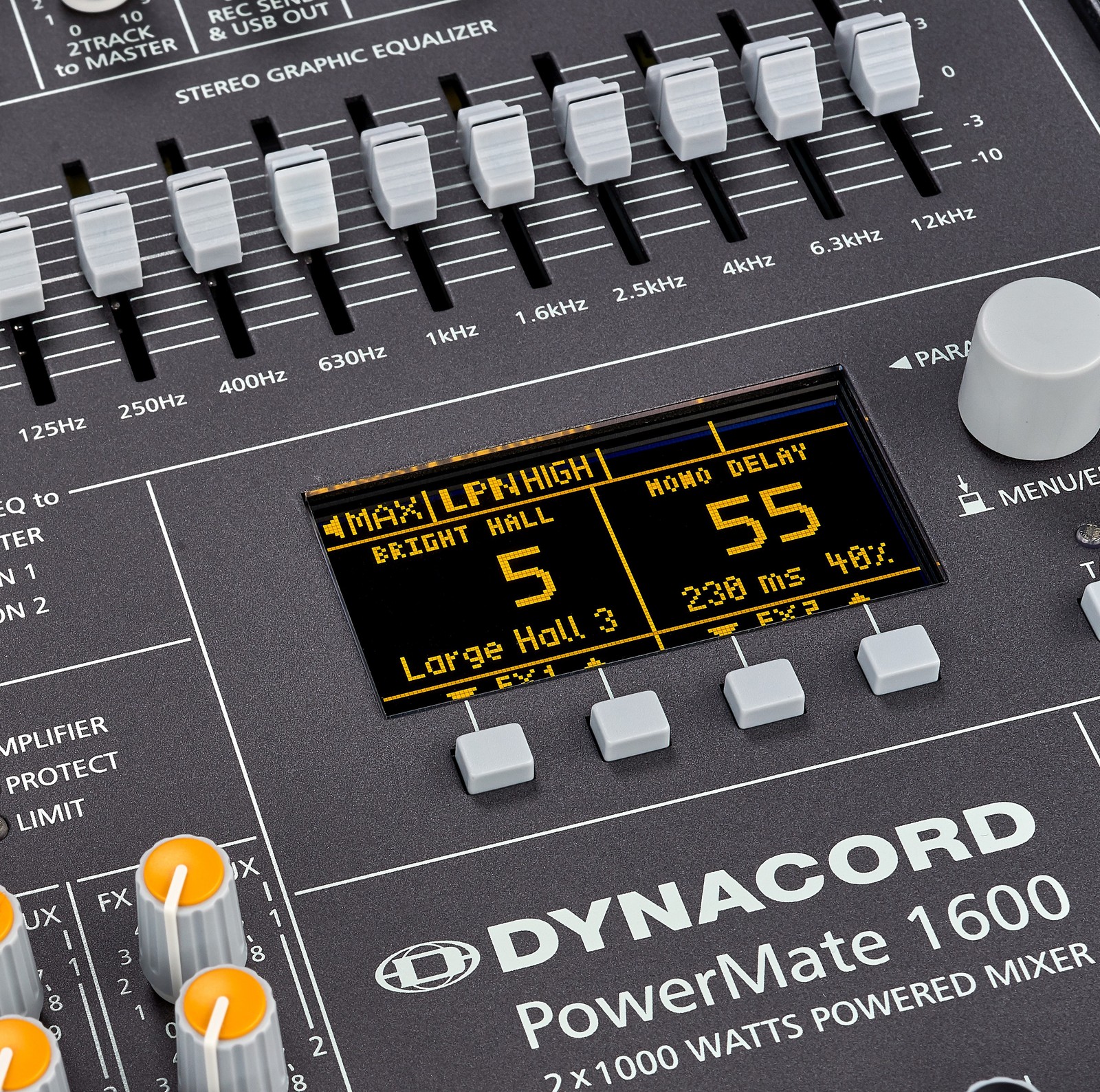 Detailansicht des Dynacord Powermate 1600-3, Referenz-Powermixer