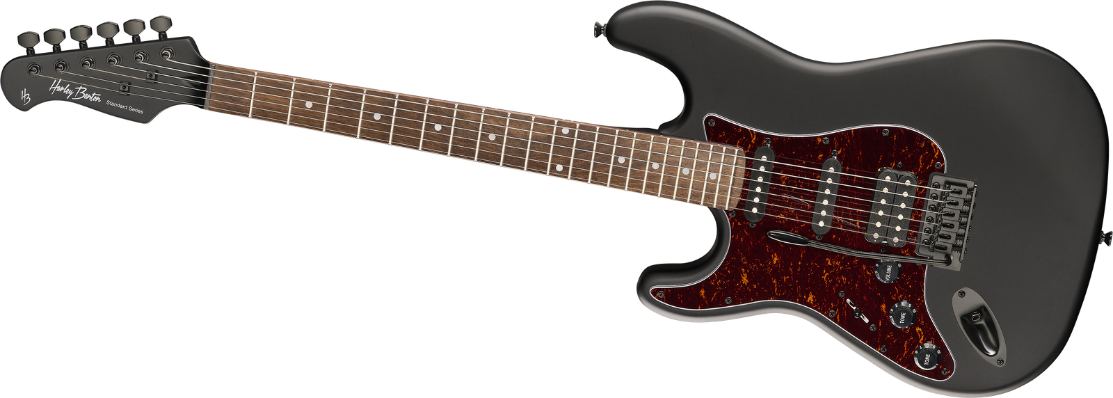 Frontansicht Harley Benton ST-20HSS LH SBK E-Gitarre für Linkshänder