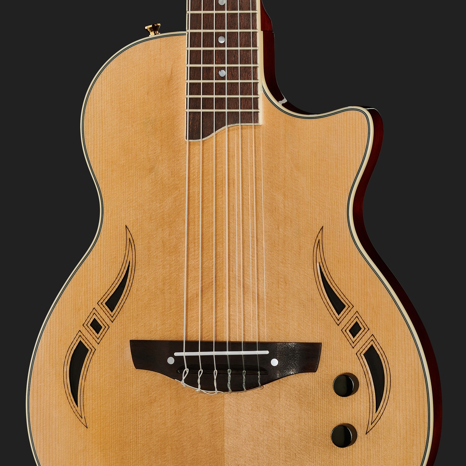 Decke der Harley Benton Nashville Nylon NT Solid-Body Akustikgitarre mit Tonabnehmer