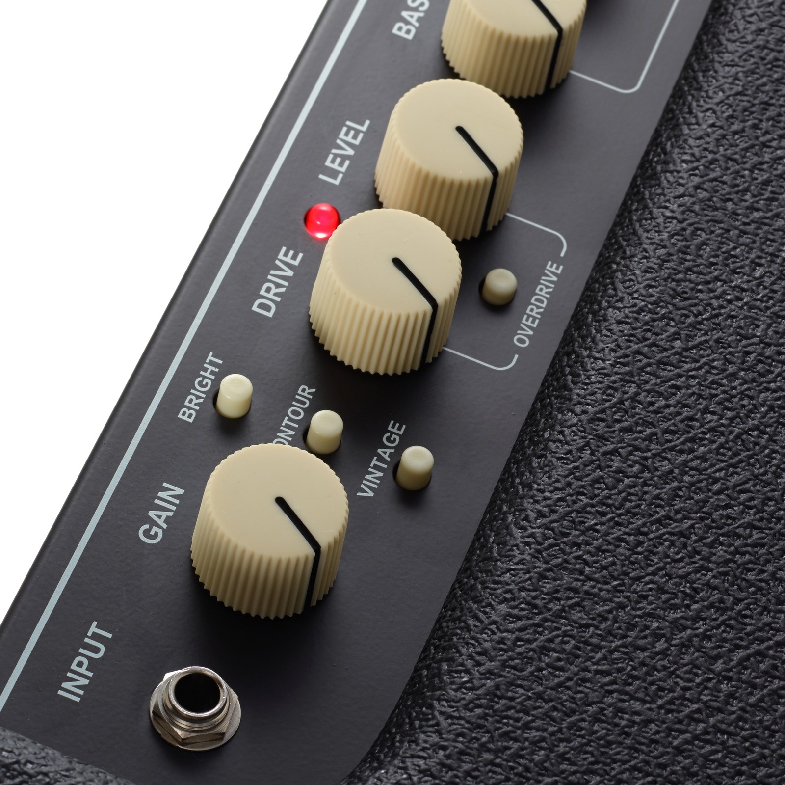 Knöpfe und Regler auf der Oberseite des Bassverstärkers Fender Rumble 200