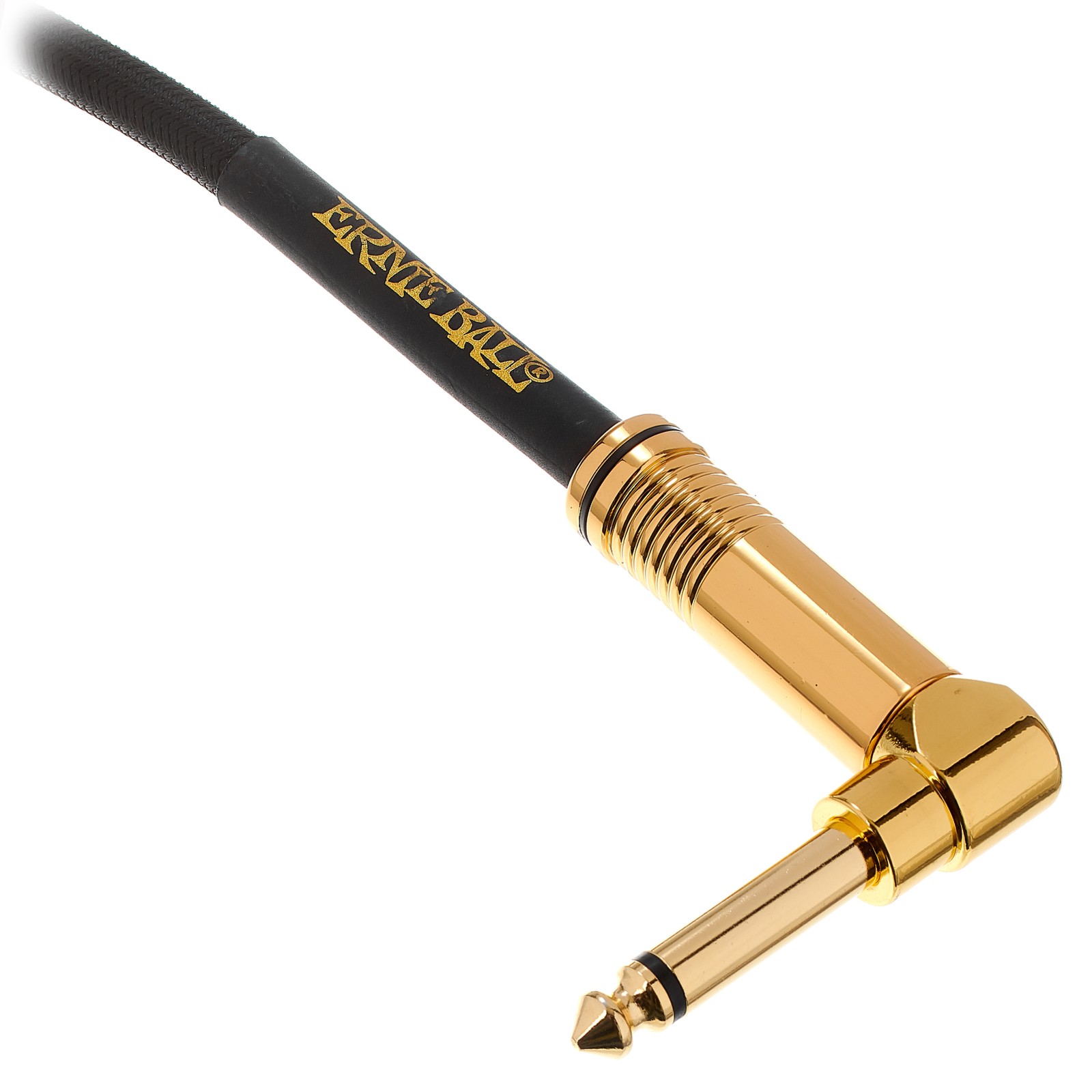 gold plated 6.3 mm jack on the Ernie Ball Instrument Cable Black EB6081