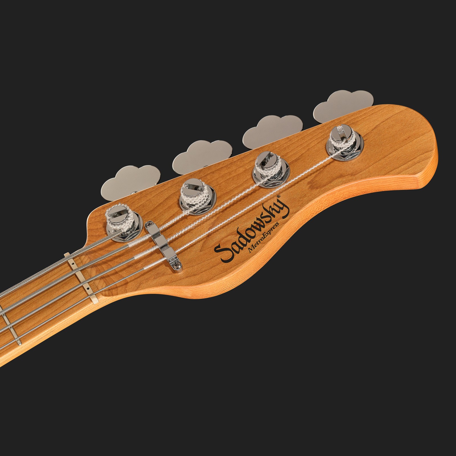 Headstock, Sadowsky MetroExpress 21 Vintage JJ4 Maple Orange, bass guitar