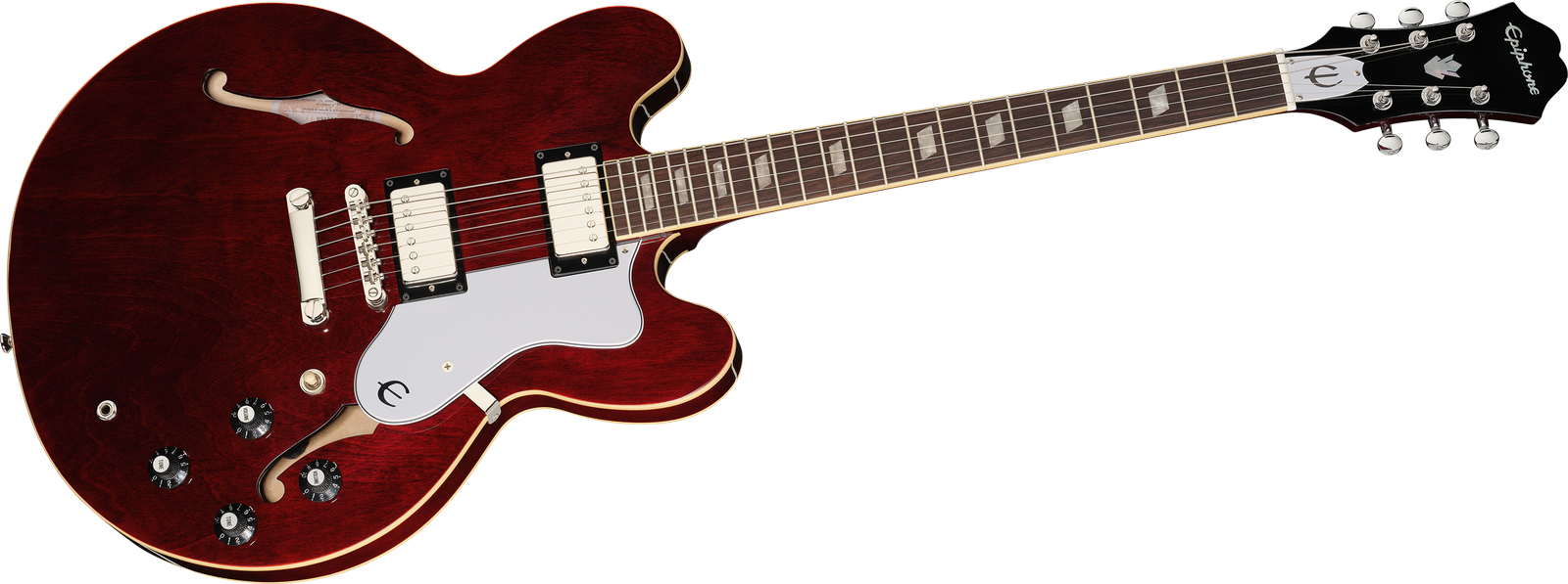 Frontansicht der Smiakustik E-Gitarre Epiphone Noel Gallagher Riviera