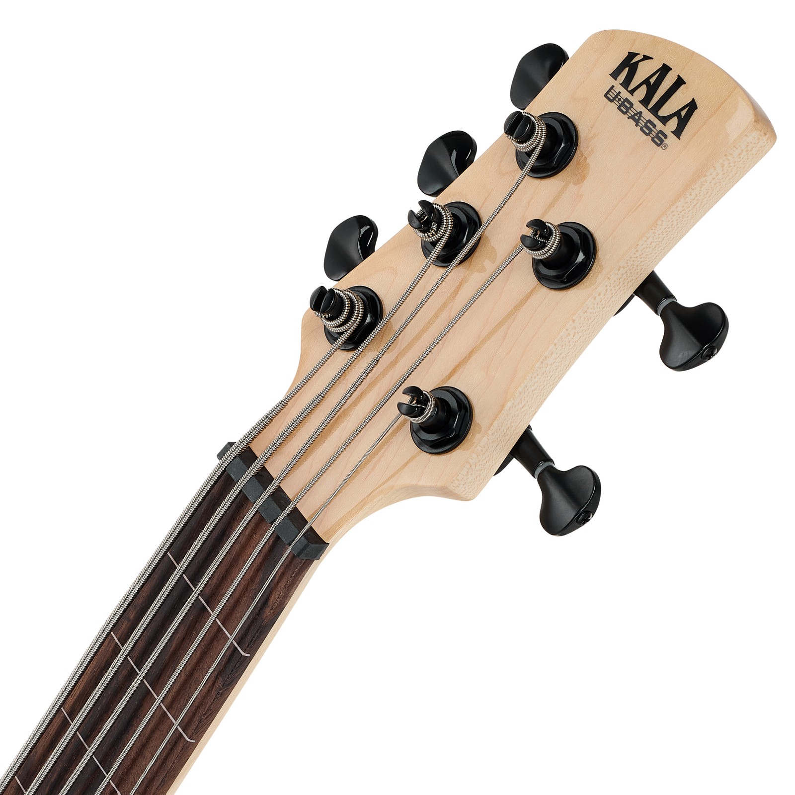 Kala U-Bass Solid Body 5-Str FL JBK, Kopfplatte mit Logo