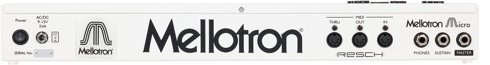 Rückseite des digitalen Mellotron Micro