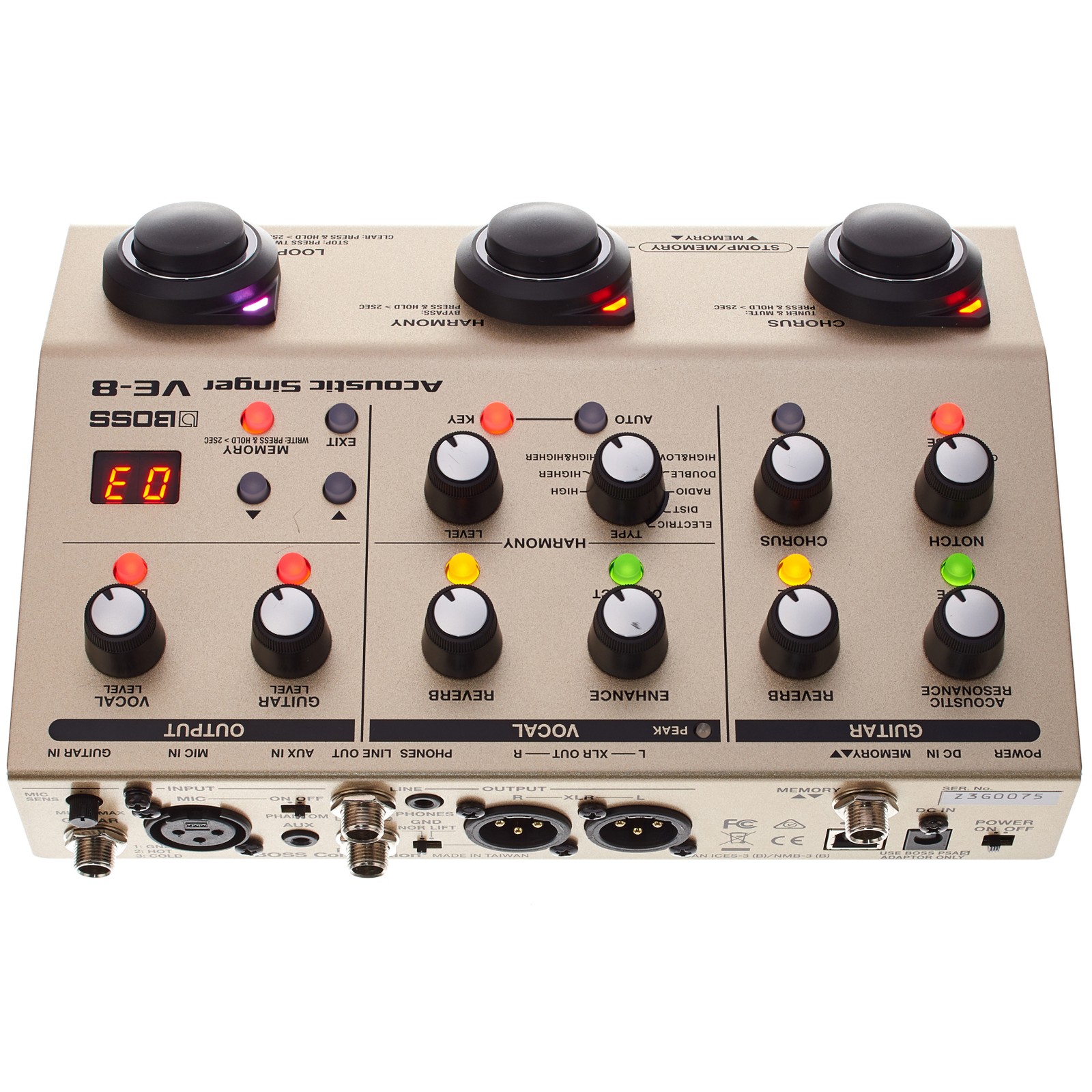 Boss VE-8 Acoustic Singer, compact preamp and effects unit