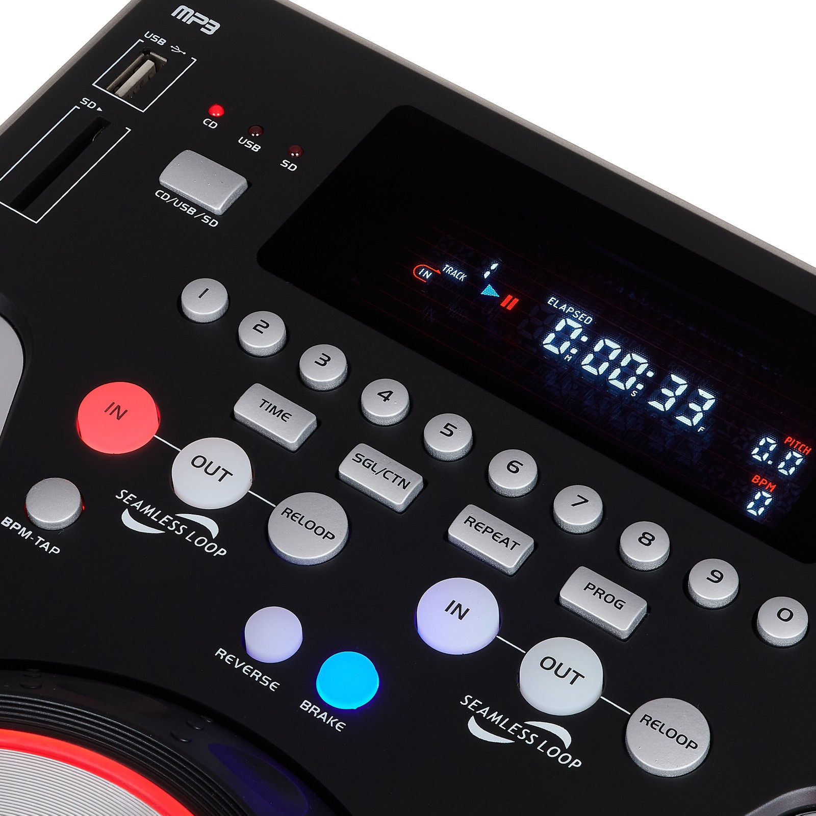 Omnitronic XMT-1400 MK2 CD/MP3 Player Bedienoberfläche