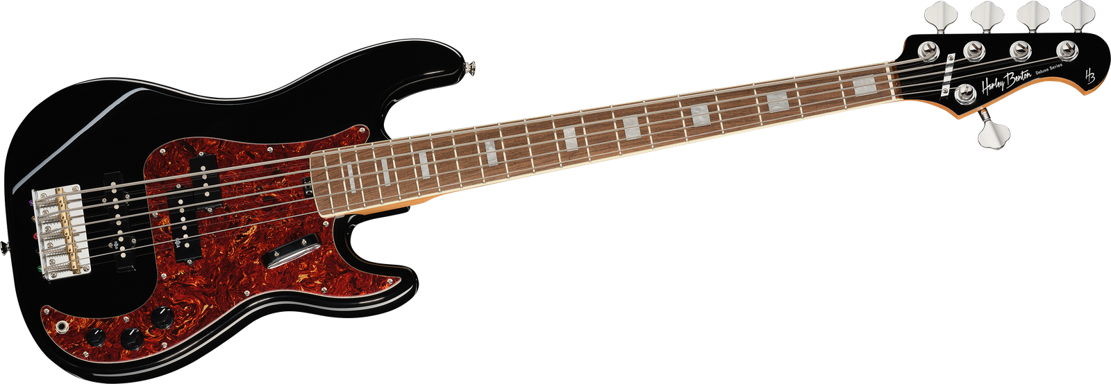 Harley Benton MV-5PJ Black E-Bass Frontalansicht