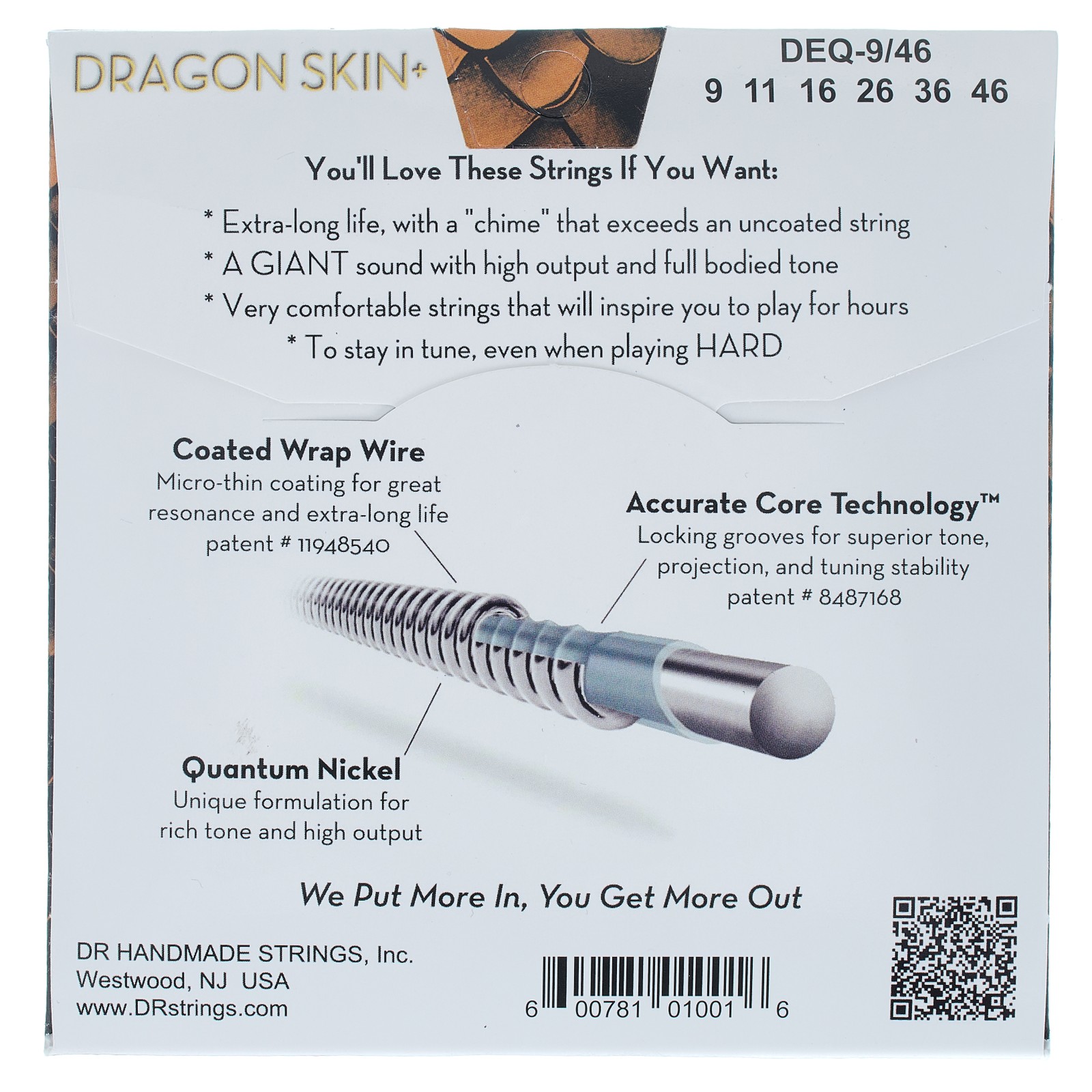 Verpackung der DR Strings Dragon Skin+ DEQ-9/46 Coated