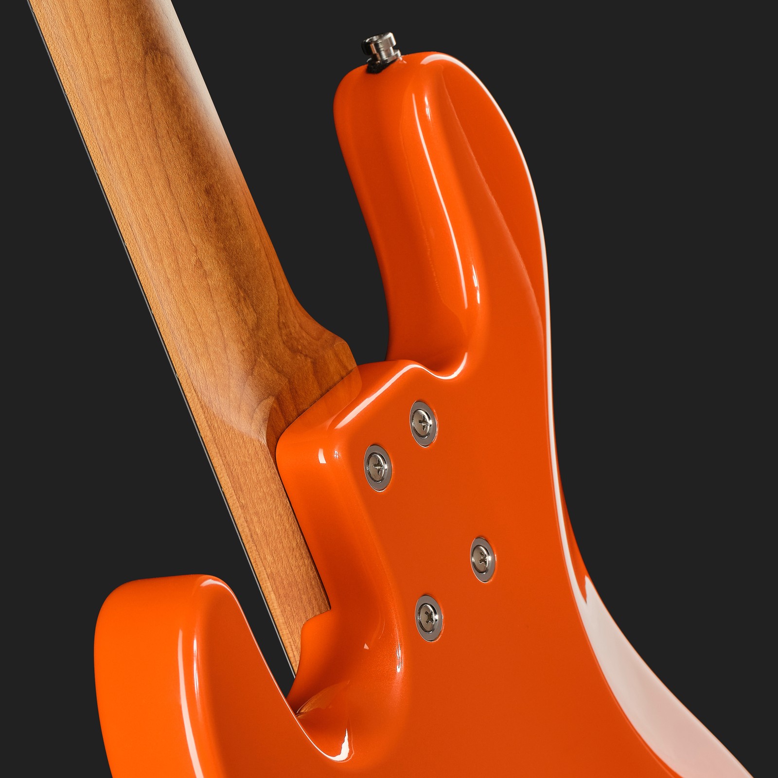 Rear view, Sadowsky MetroExpress 21 Vintage JJ4 Maple Orange, bass guitar
