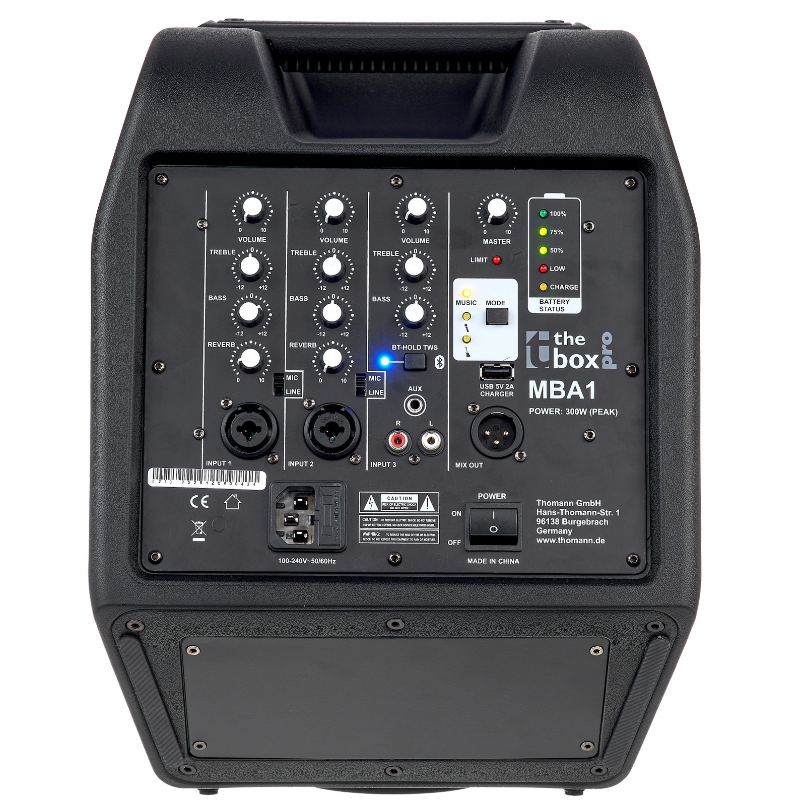 mixer on the back of the the box pro MBA1