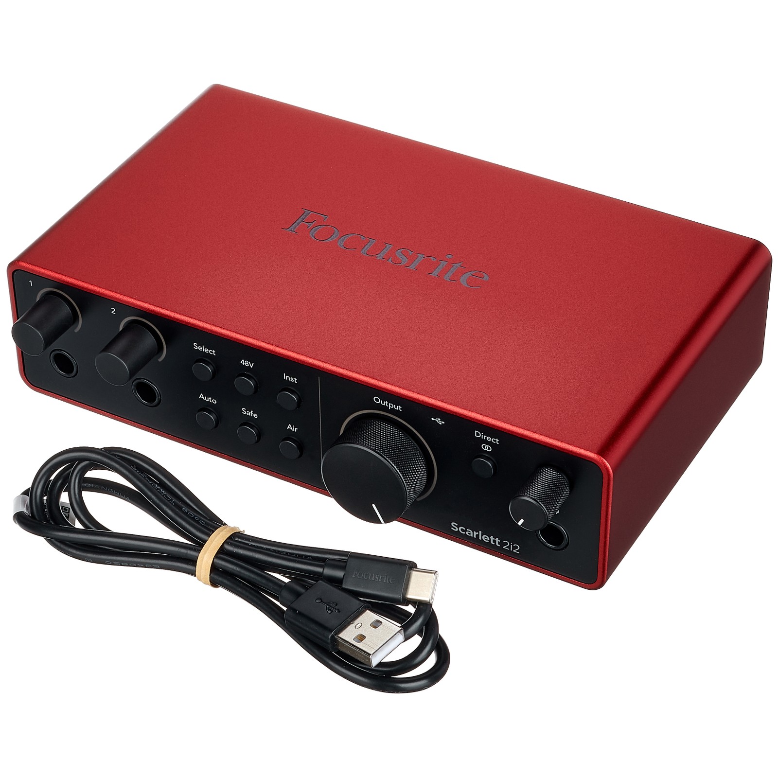 Focusrite Scarlett 2i2 4th Generation 2-channel USB 2.0 audio interface with USB cable
