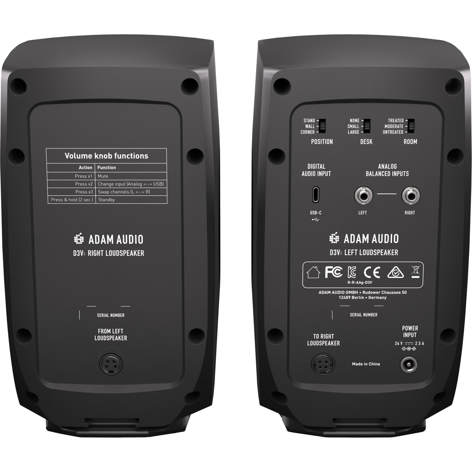 Face arrière de l'ADAM Audio D3V Black