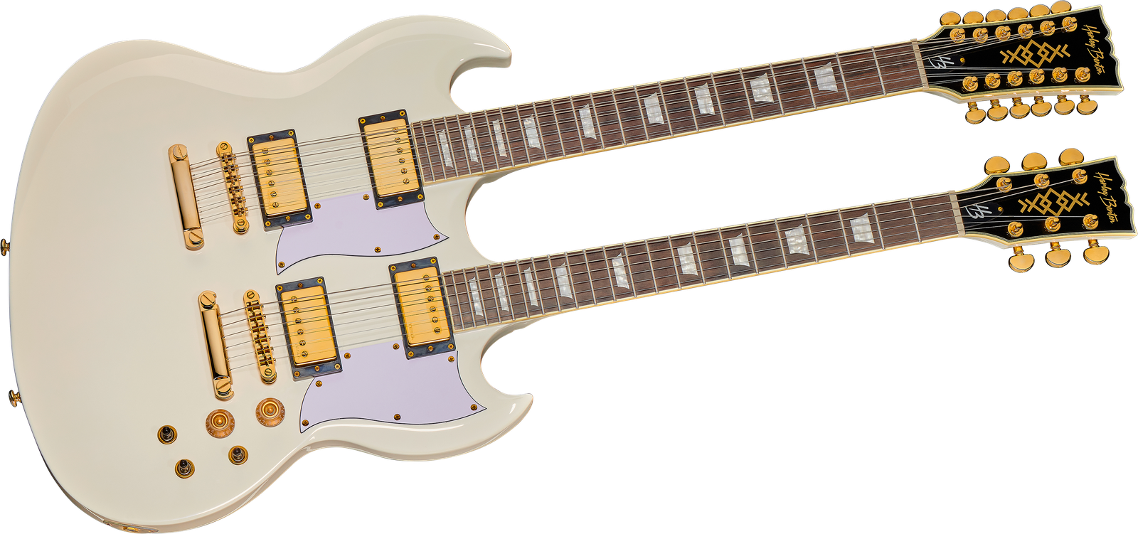 Harley Benton DC-Custom II 612 White 6- und 12-Saiter E-Gitarre