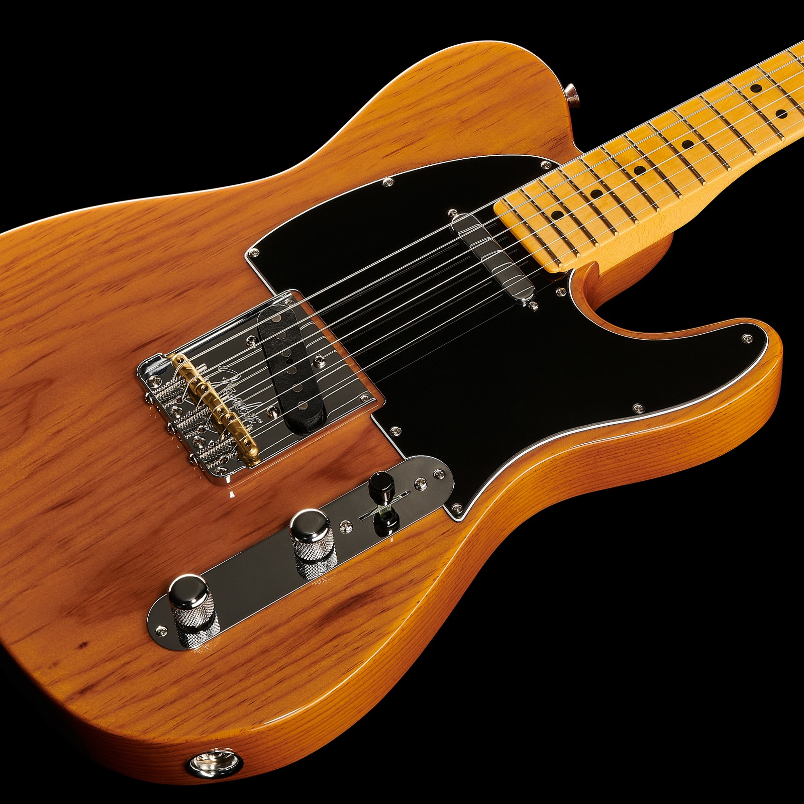 Decke mit Tonabnehmern der Fender AM Pro II Tele MN RST PINE E-Gitarre
