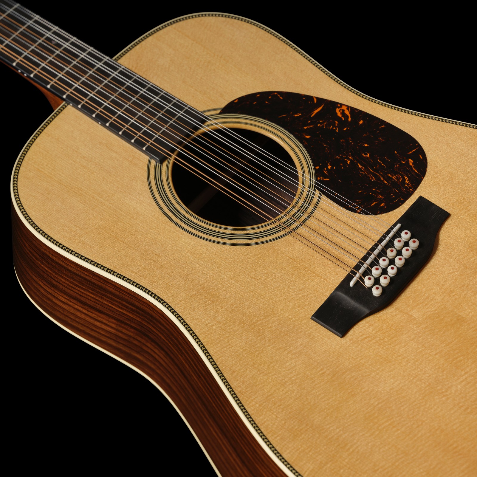 Decke der Martin Guitar HD1228 12-Saiter Westerngitarre