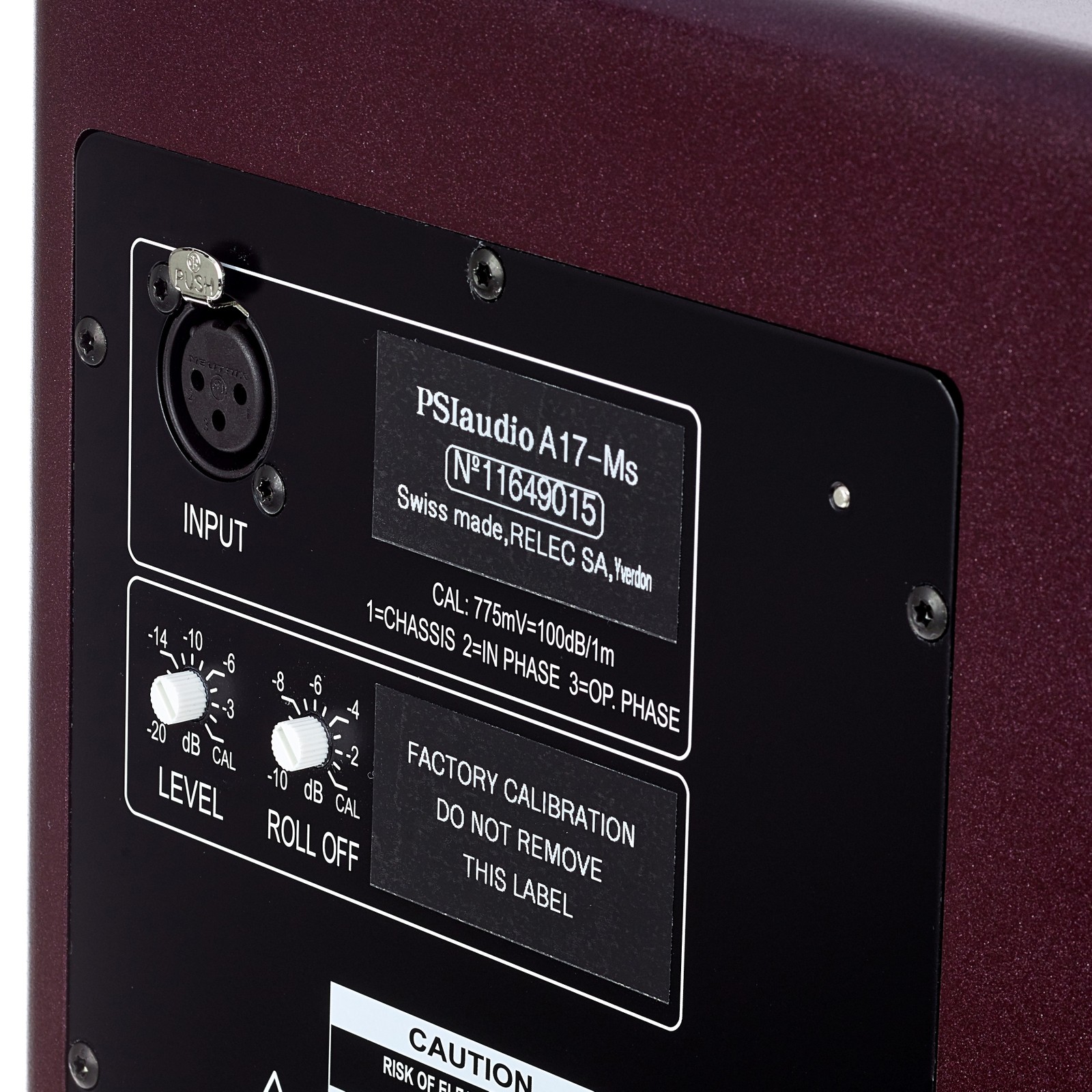 PSI Audio A17-M Studio Red monitor, rear view