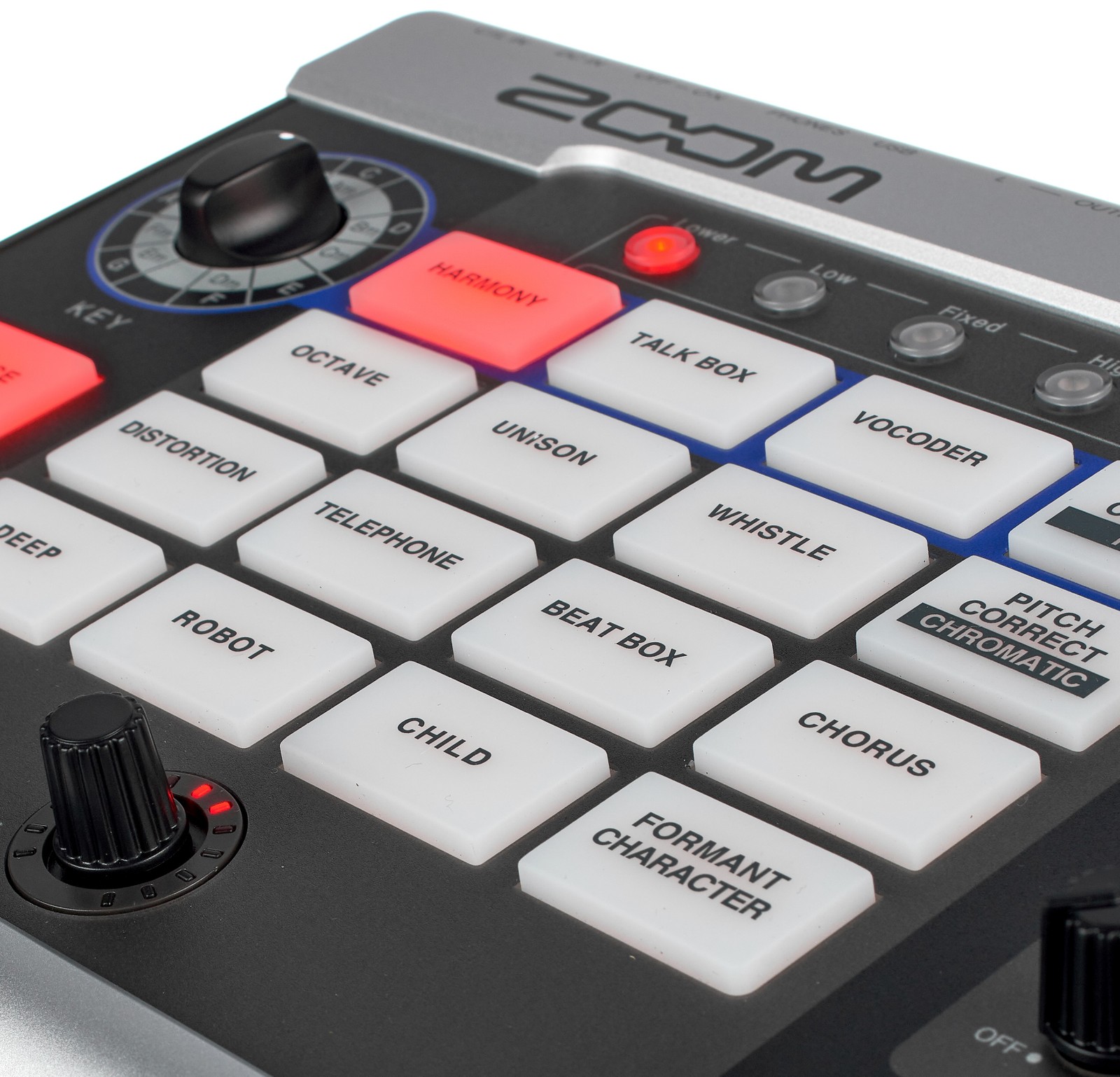 Botones en el Zoom V3 Vocal Processor