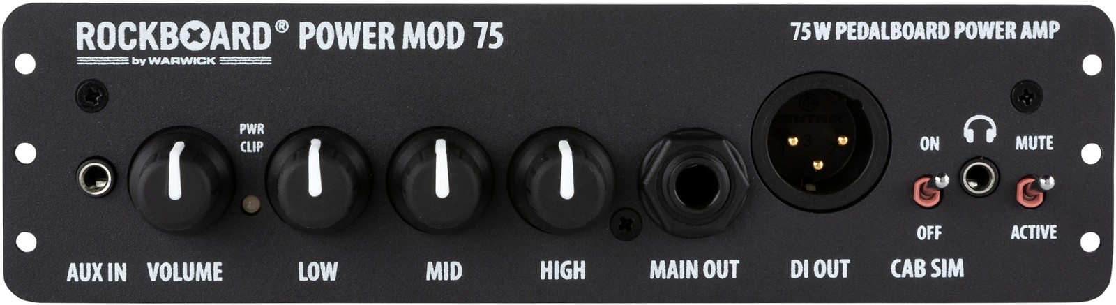 Frontseite des Rockboard Power MOD 75 Pedalboard