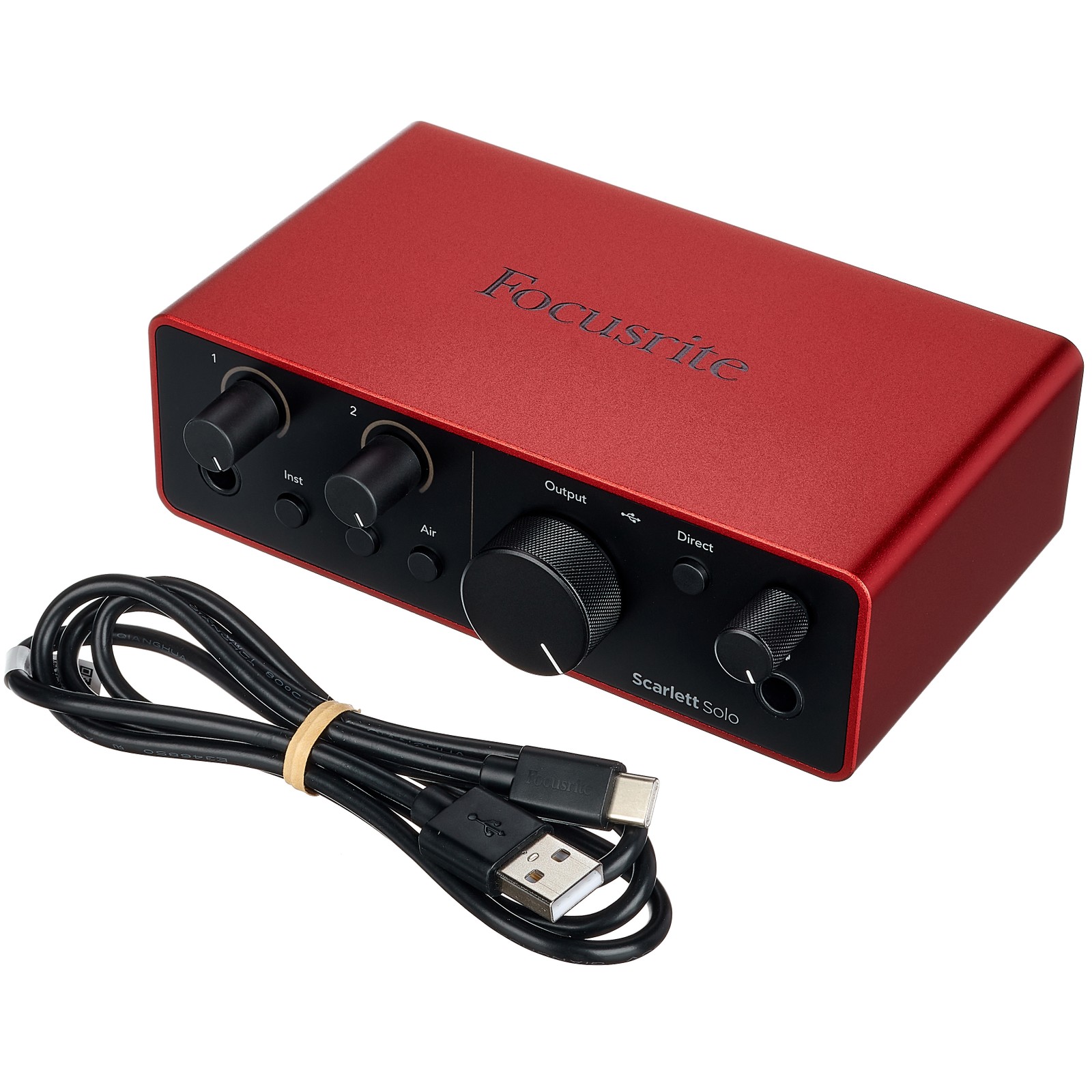 Focusrite Scarlett Solo 4th Gen. 2-Kanal USB2.0 Audiointerface mit USB-Kabel