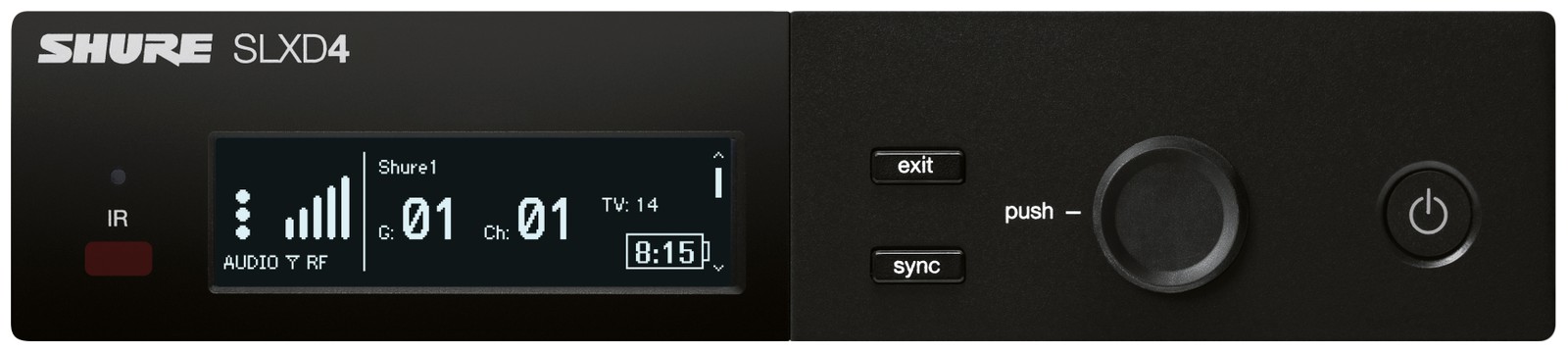 Vorderseite des Shure SLXD4 Receivers