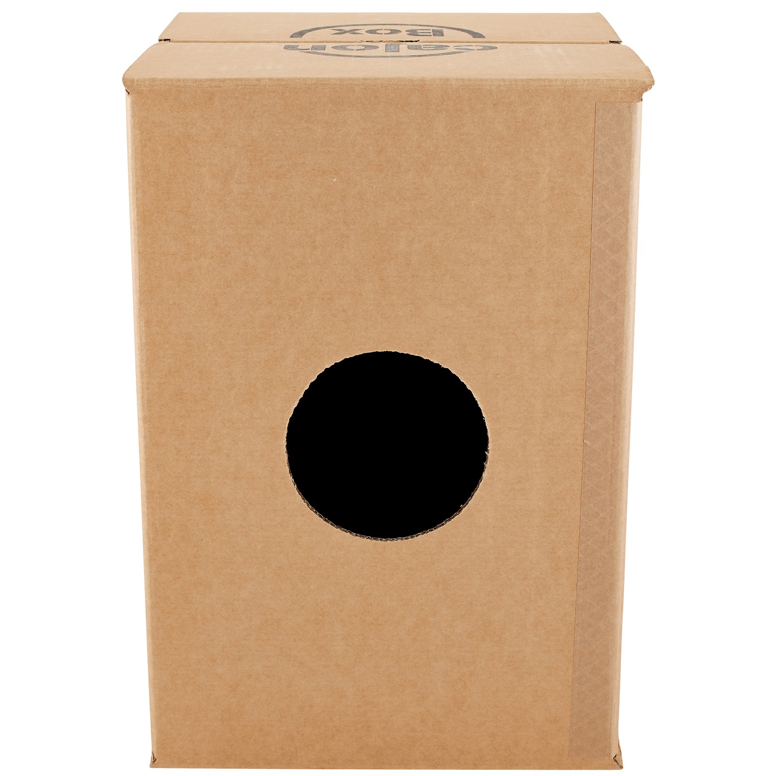 Rückseite der Thomann Cajon Box mit Resonanzloch