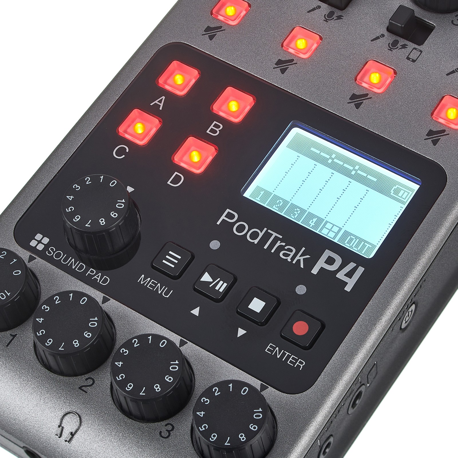 Écran et interface utilisateur du Zoom PodTrak P4