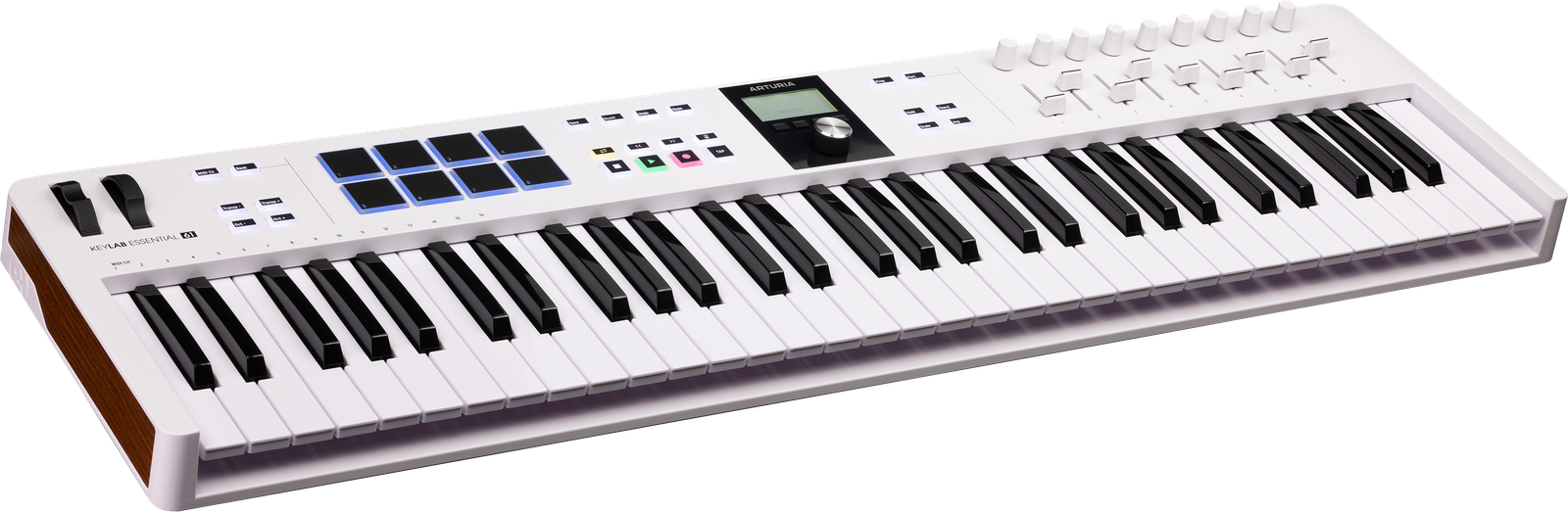 Front view of the Arturia KeyLab Essential 61 MK3 White