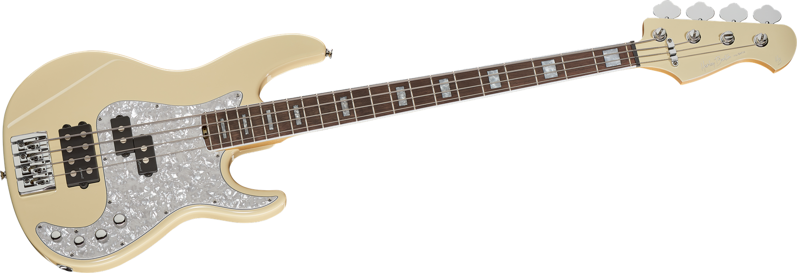E-Bass Harley Benton Enhanced MP-4EB Creme von vorne