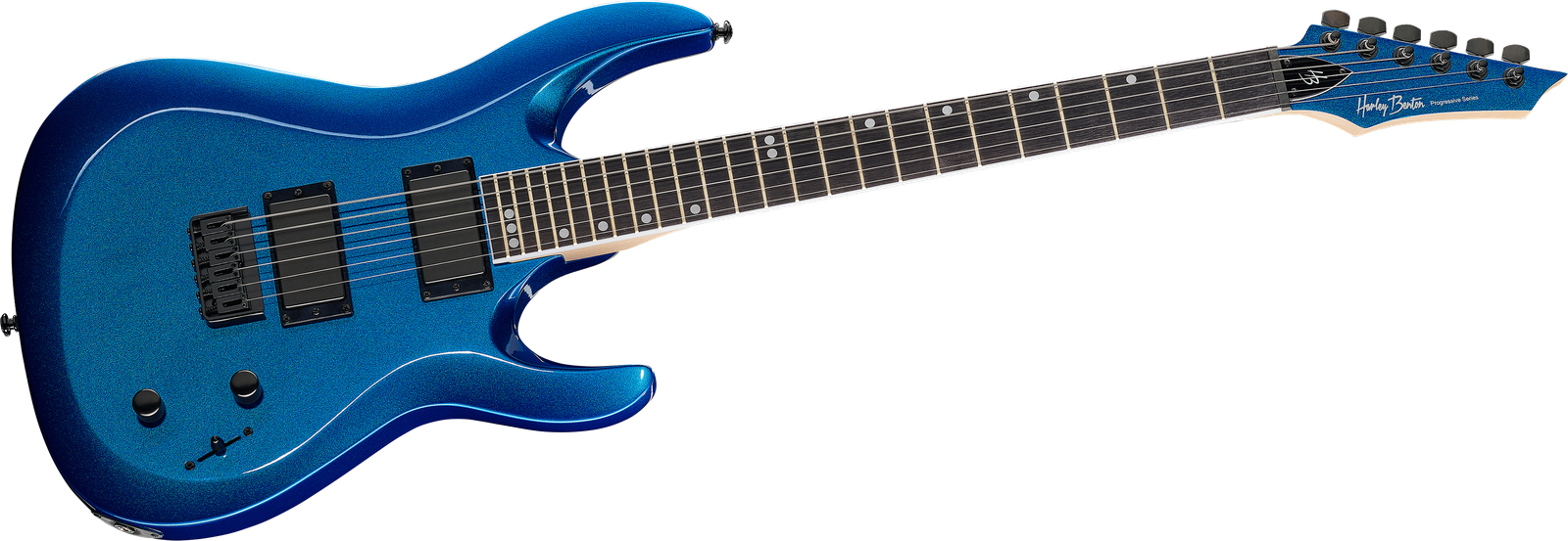 Frontansicht E-Gitarre Harley Benton R-446 Blue Metallic