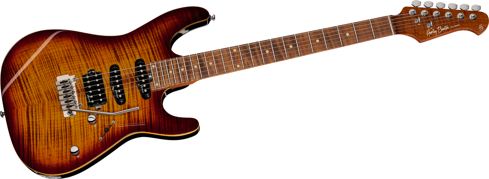 E-Gitarre Harley Benton Fusion-III HSS Roasted FBB von vorne