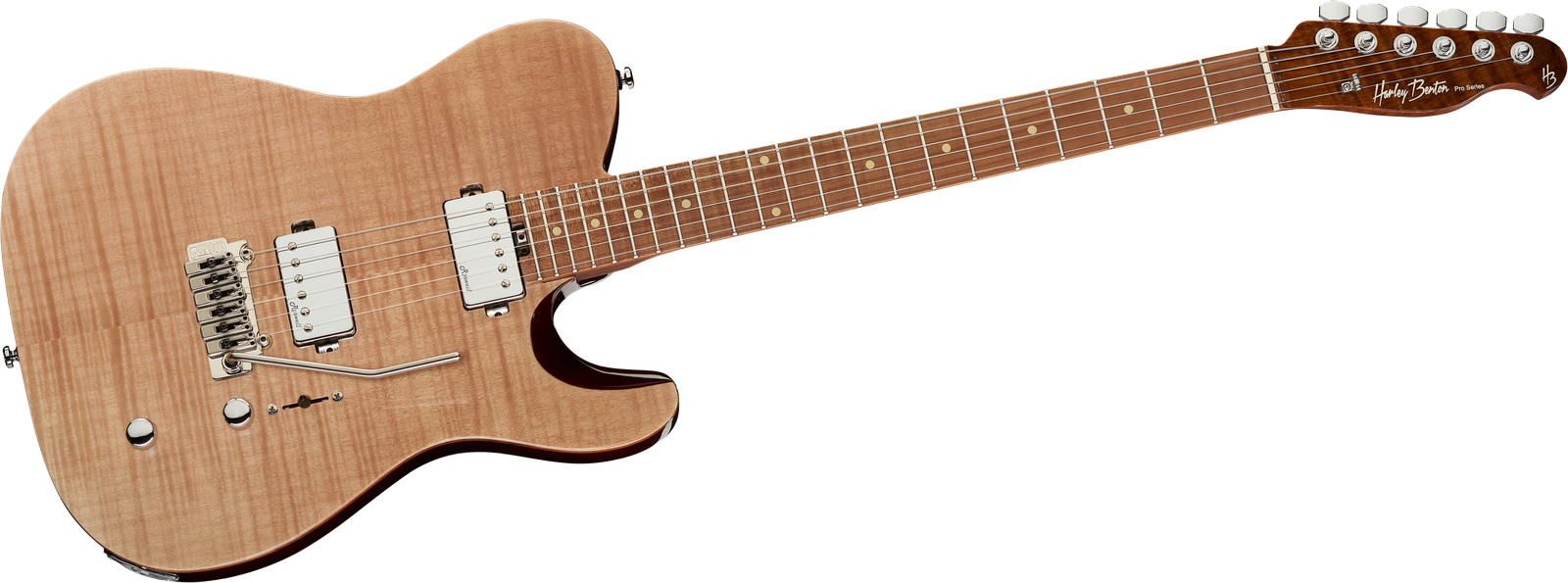 Harley Benton Fusion-T HH Roasted FNT electric guitar, front view