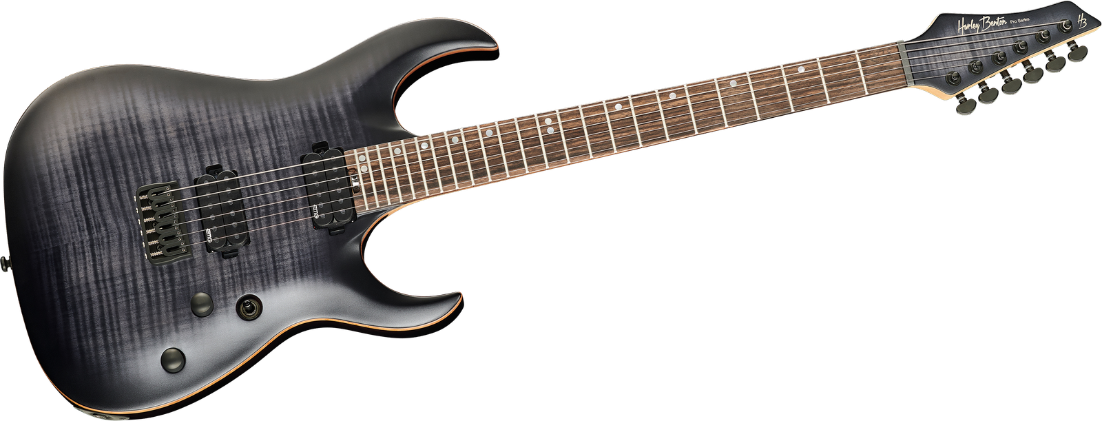 E-Gitarre Harley Benton Amarok-6 BKNT Flame Burst von vorne