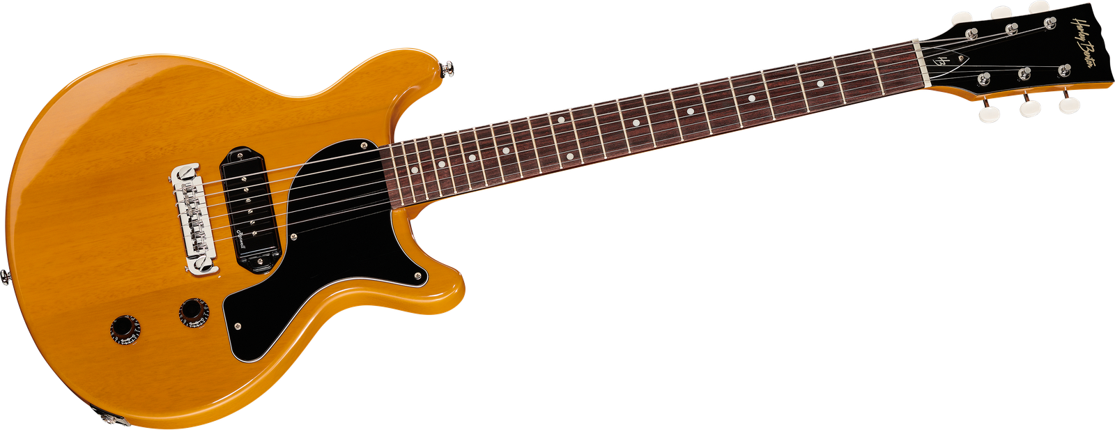 E-Gitarre mit einzelnem Tonabnehmer Harley Benton DC-Junior FAT TV Yellow