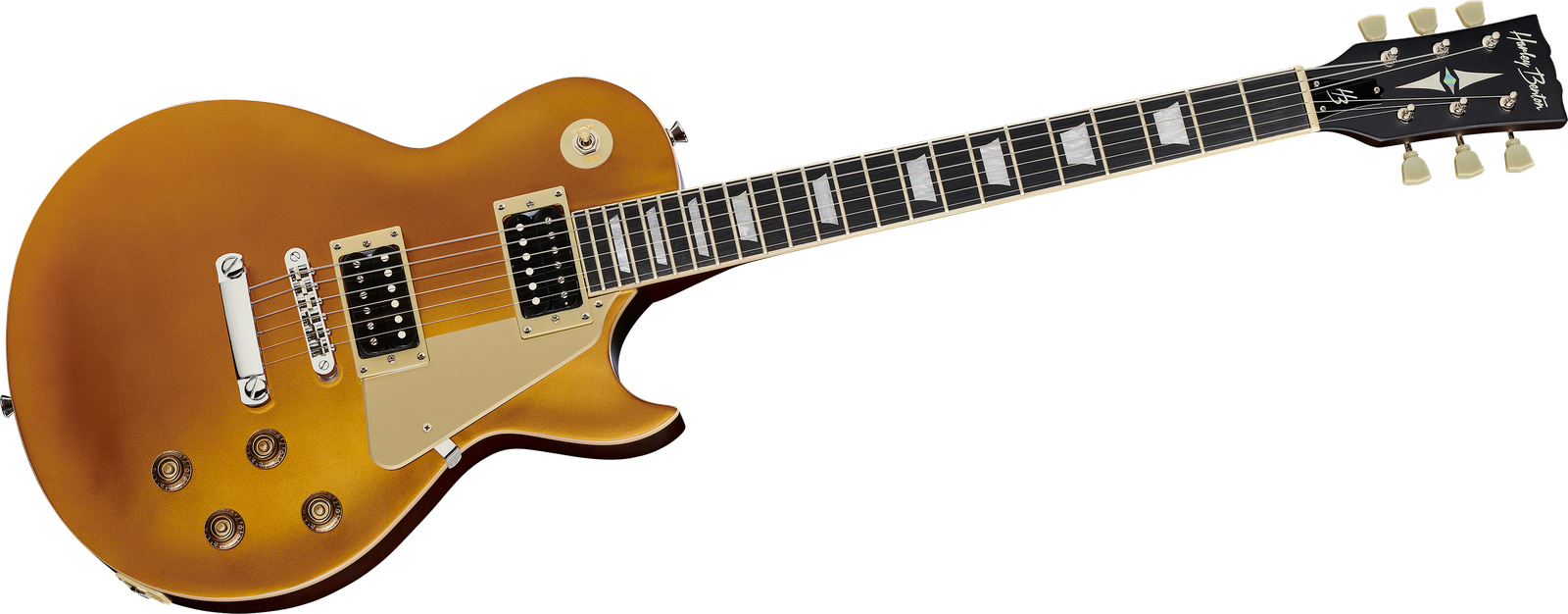 Harley Benton SC-400 Gold Top, complete front view